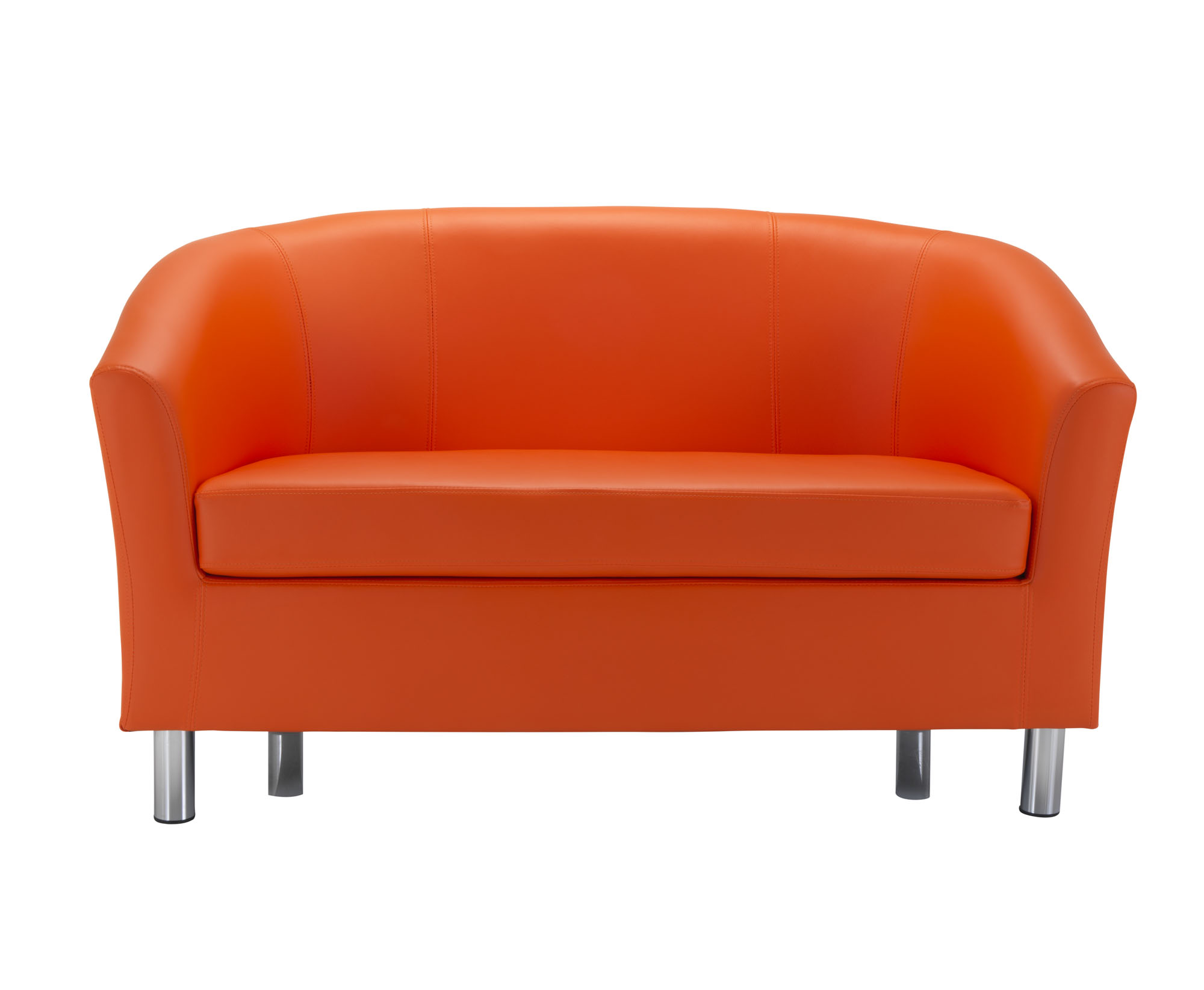 Tub Sofa with Metal Feet | Orange PU thumbnail 2