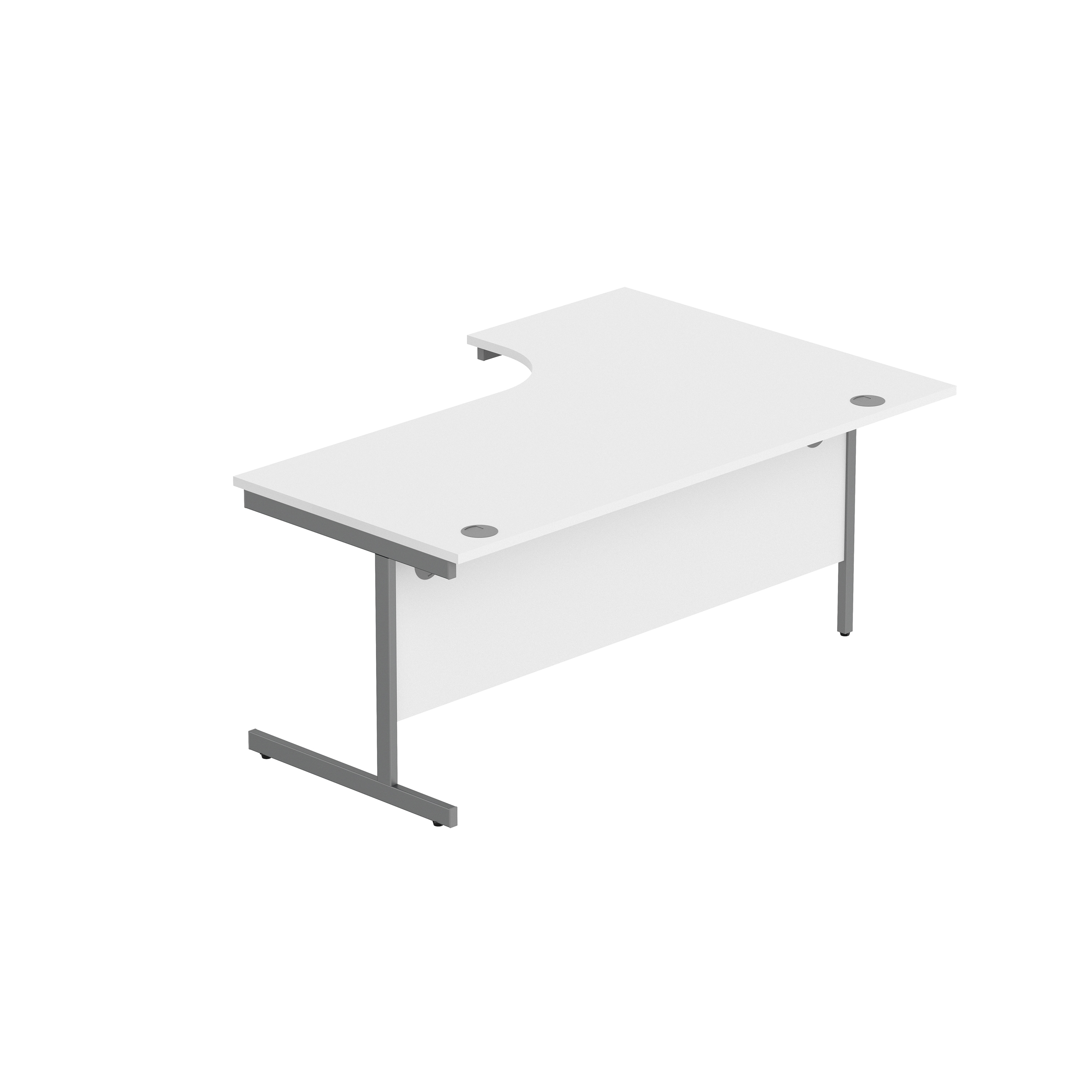 Office Left Hand Corner Desk with Steel Single Upright Cantilever Frame (FSC) | 1800X1200 | Arctic White/Graphite thumbnail 5