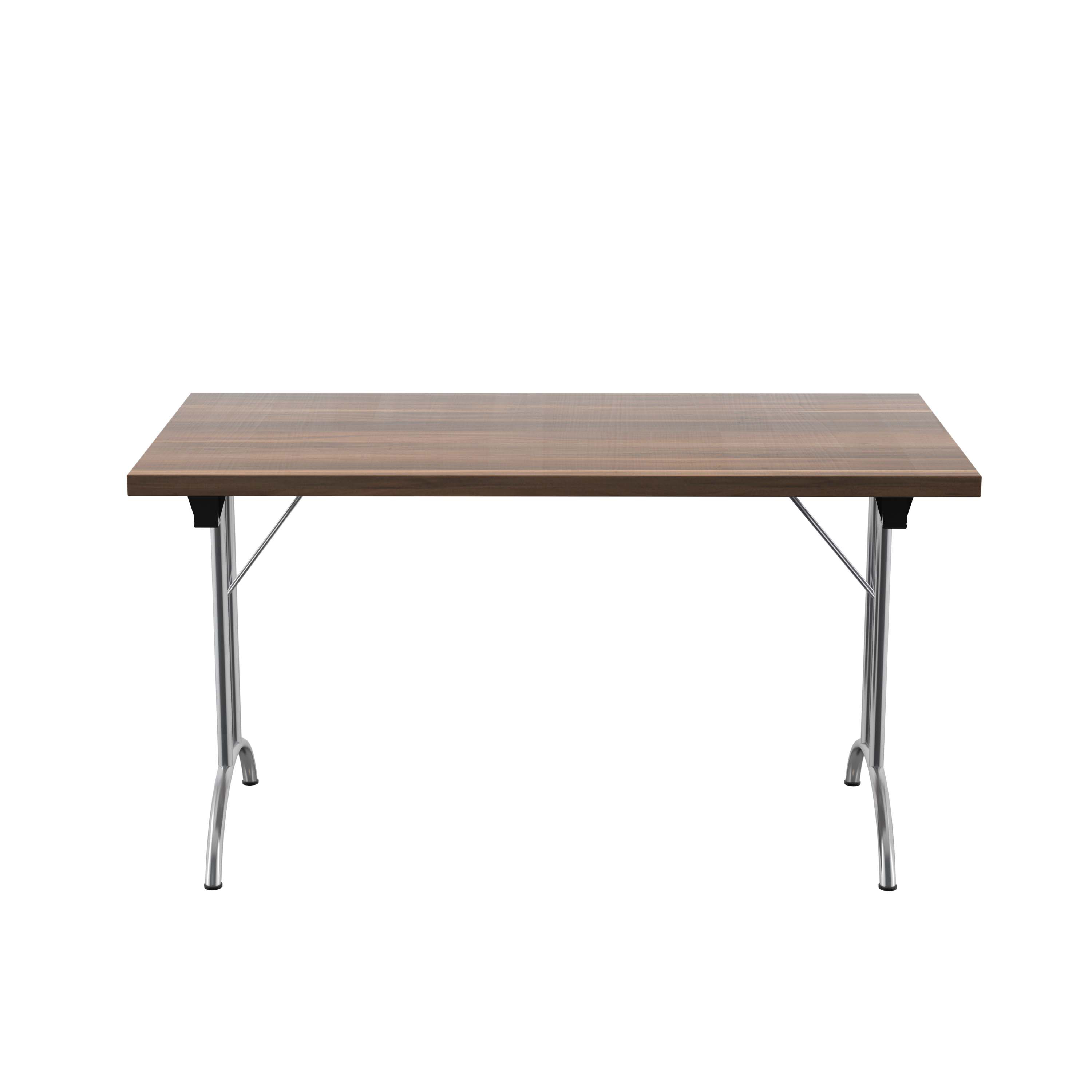 One Union Rectangular Folding Table (FSC) | 1400 X 700 | Dark Walnut/Chrome thumbnail 2