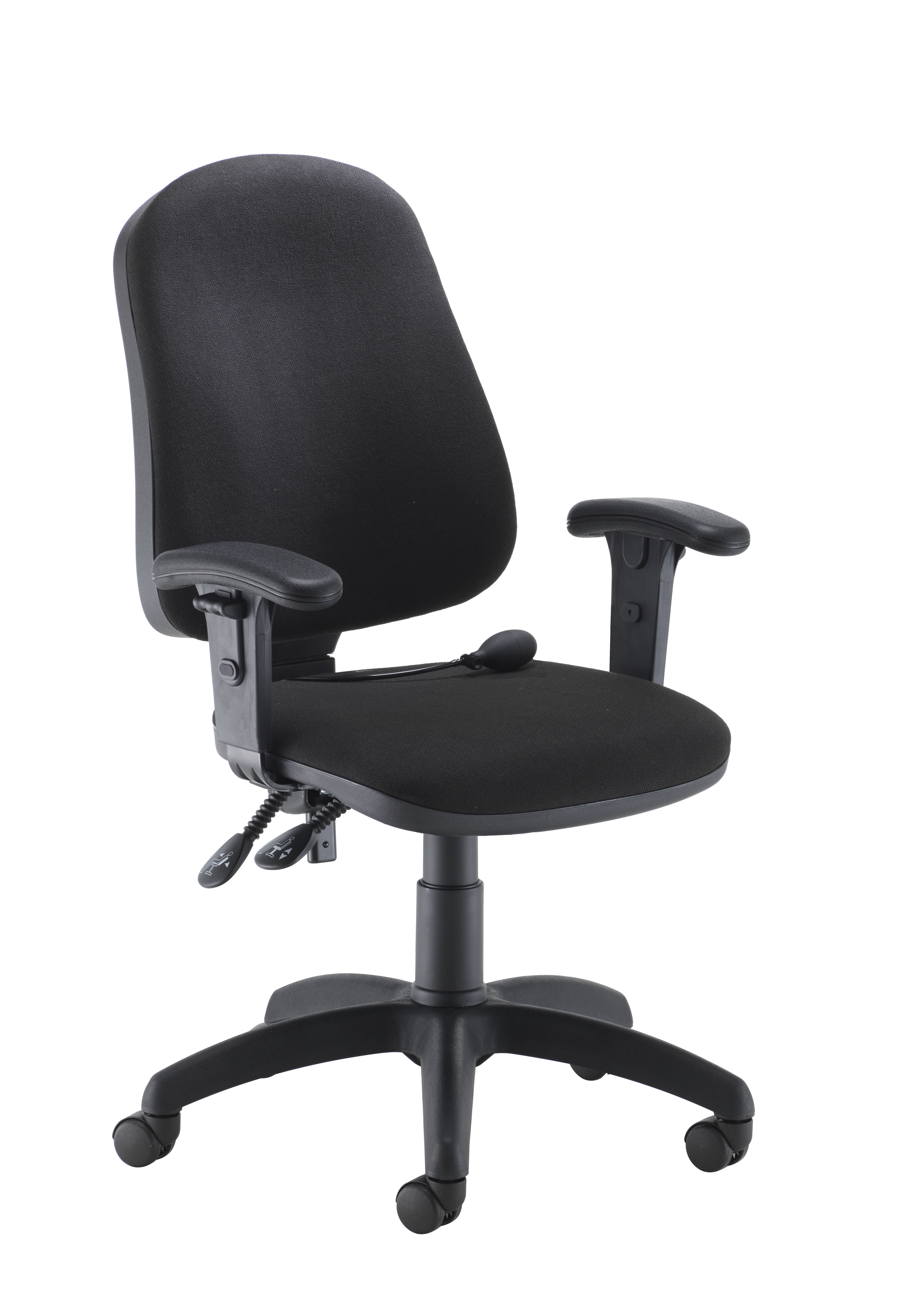 Calypso Ergo 2 Lever Office Chair with Lumbar Pump | Adjustable Arms | Black