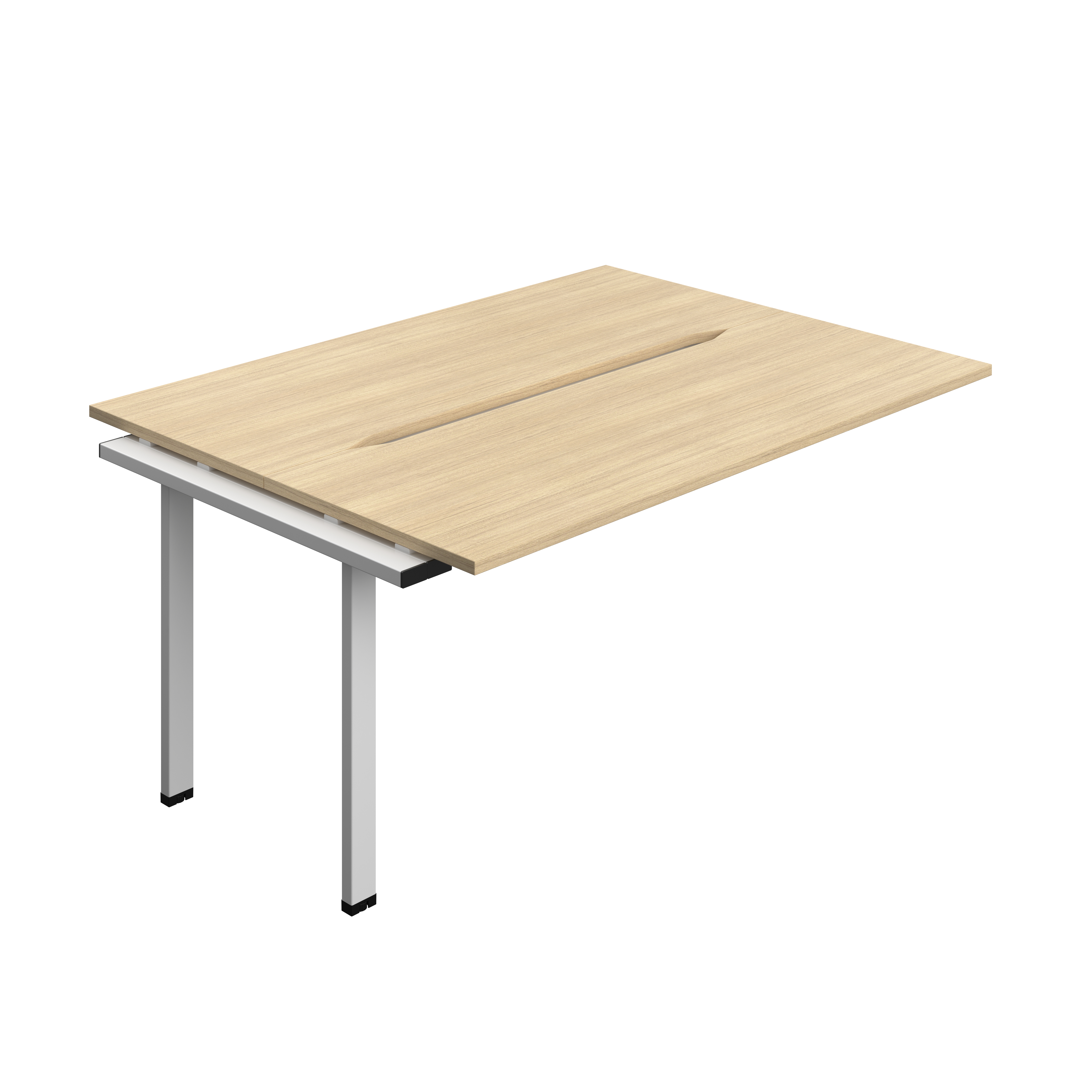 Synergy Bench Extension with Cut Out: 2 Person (FSC) : 1600 | 700 | Nova Oak/Silver