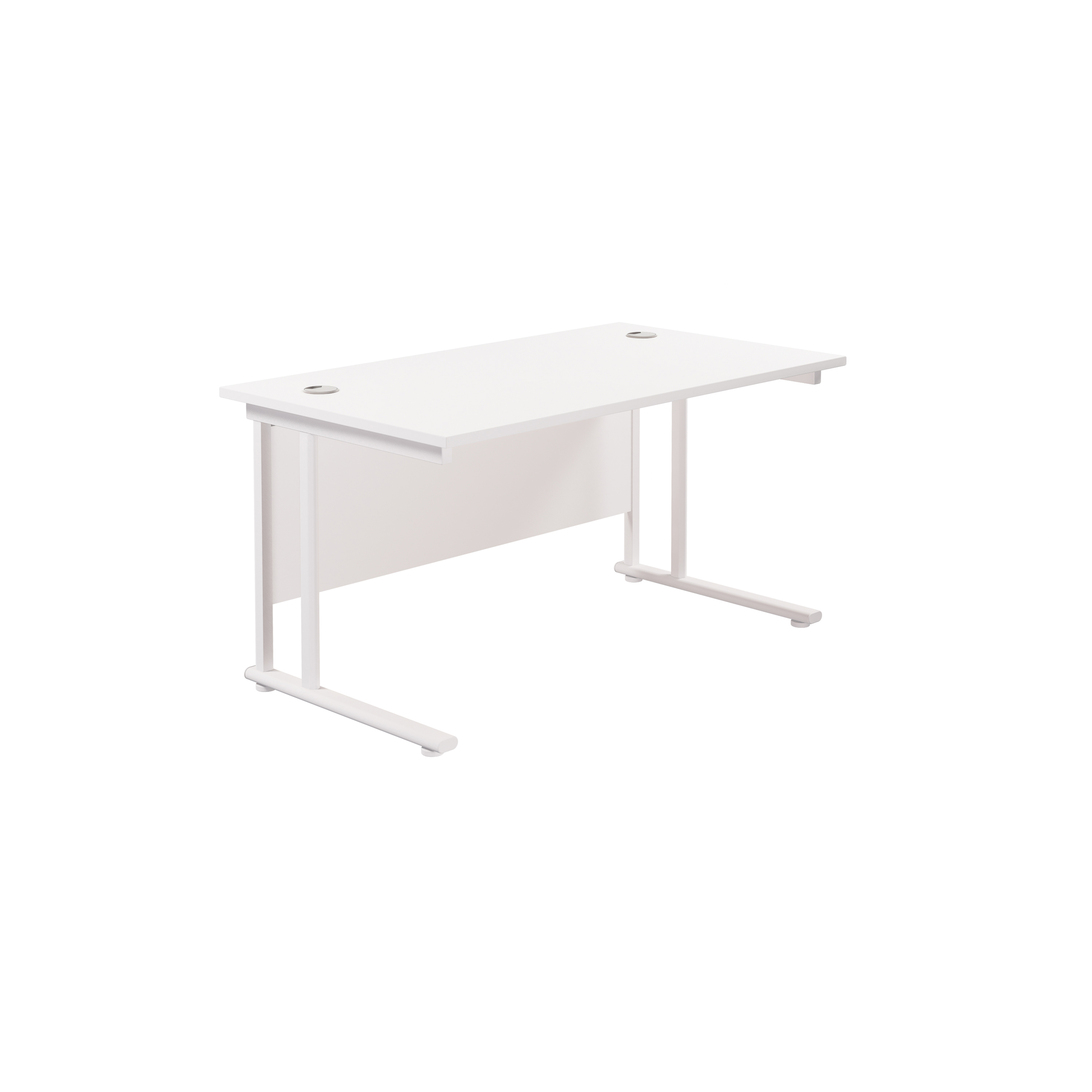 Twin+Upright+Rectangular+Desk%3A+800mm+Deep+%28FSC%29+1400X800+White%2FWhite