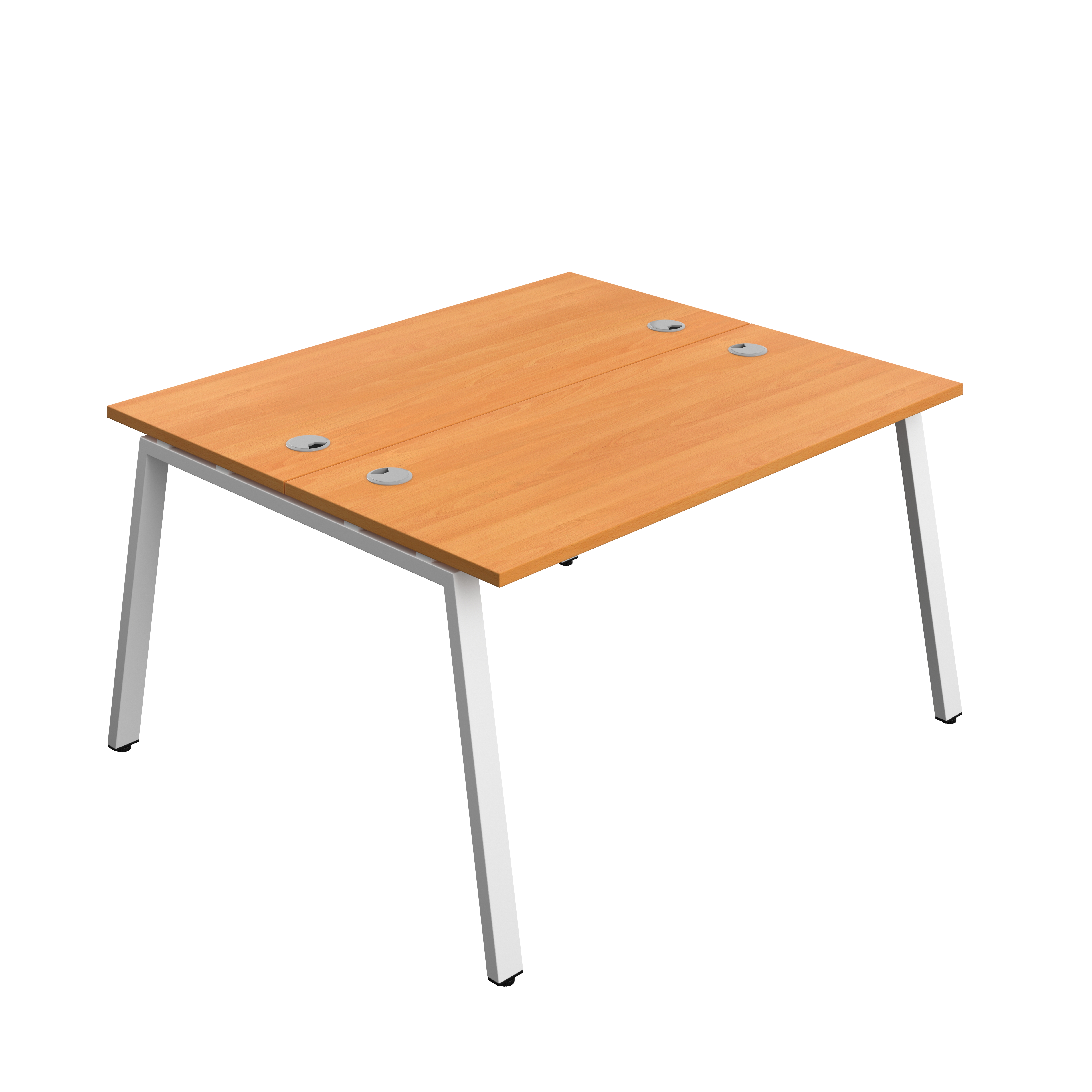 Synergy Bench with Cable Ports: 2 Person (FSC) : A-Frame Leg : 1400 | 600 | Beech/White