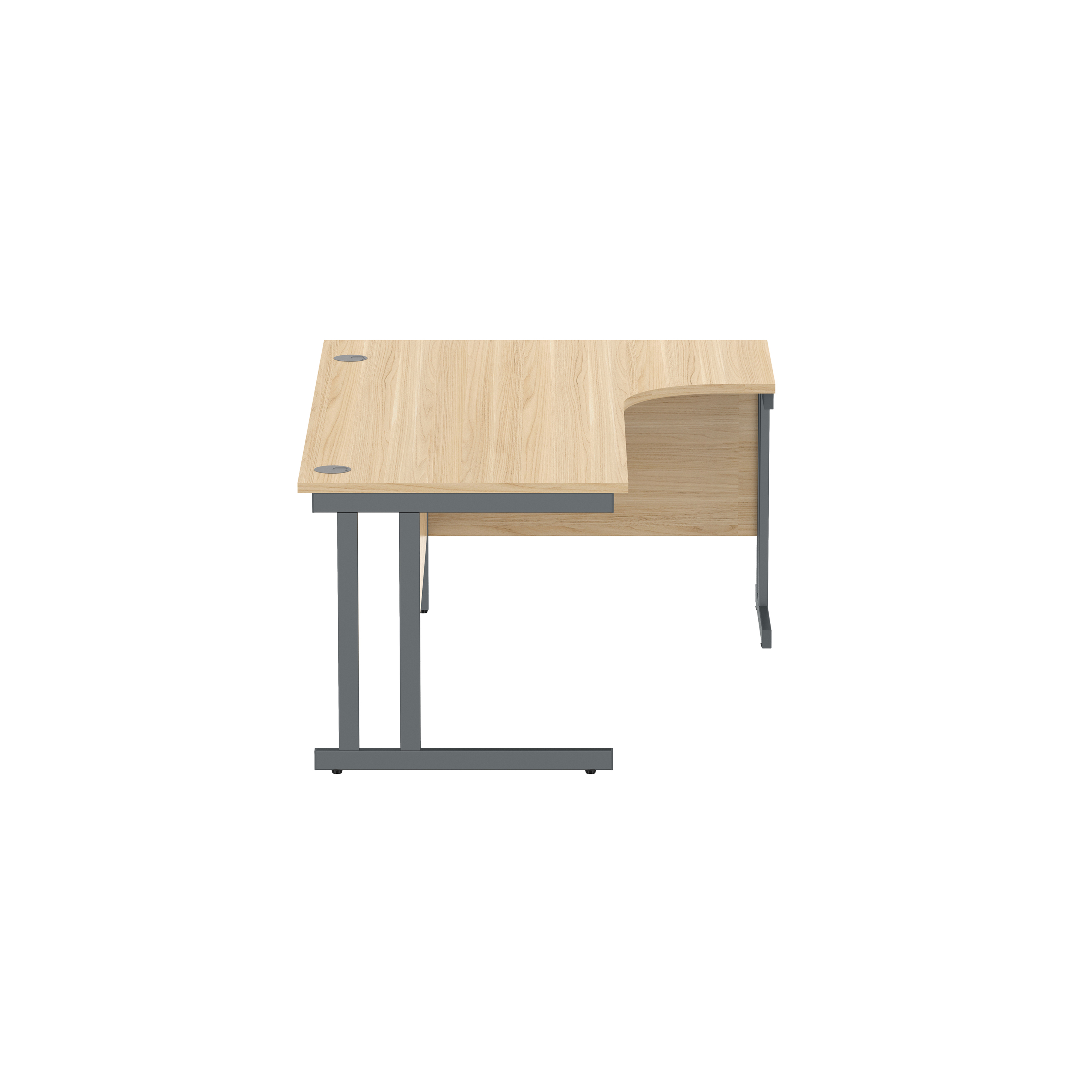Office Right Hand Corner Desk with Steel Double Upright Cantilever Frame (FSC) | 1800X1200 | Oak/Graphite thumbnail 3