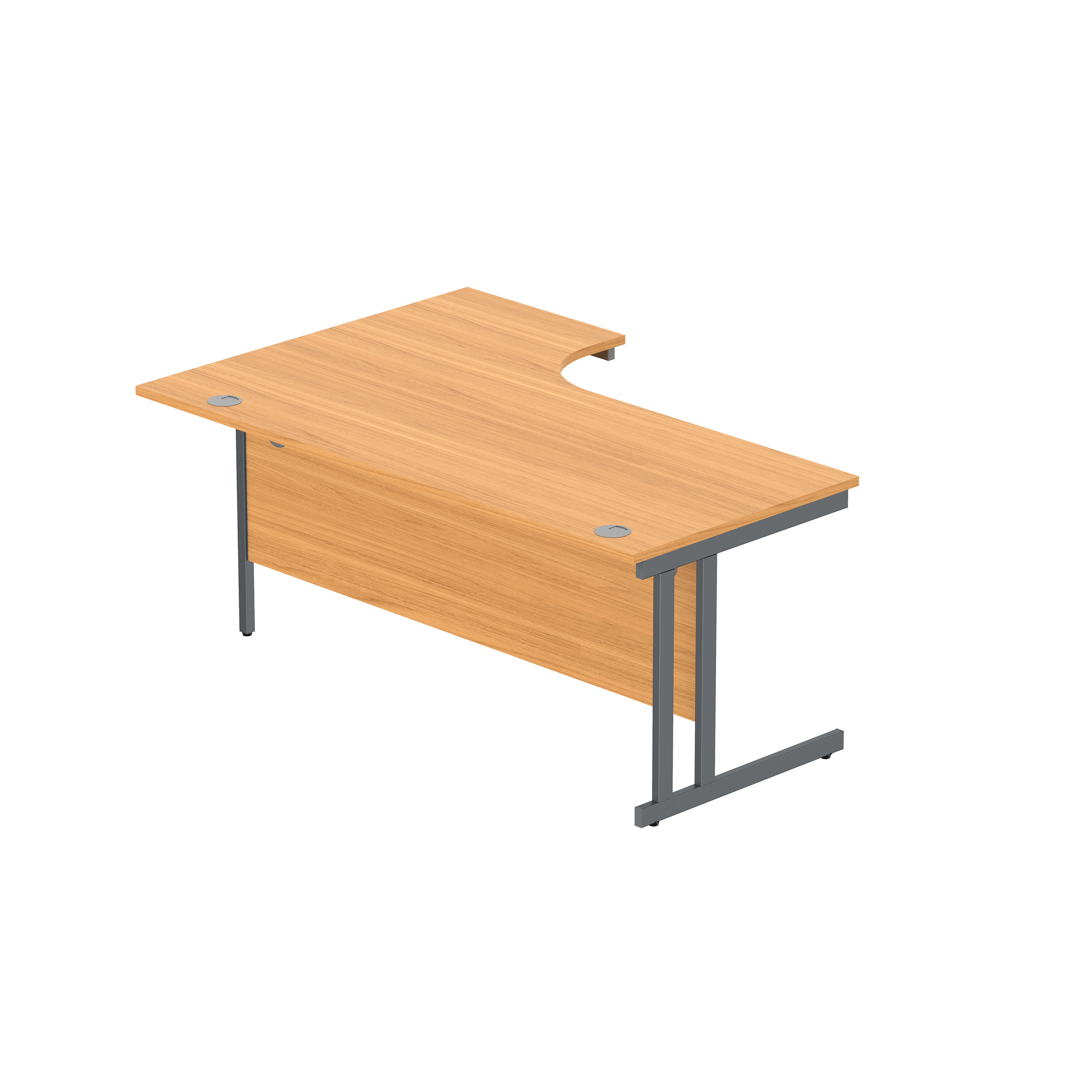 Office Right Hand Corner Desk with Steel Double Upright Cantilever Frame (FSC) | 1800X1200 | Beech/Graphite thumbnail 5
