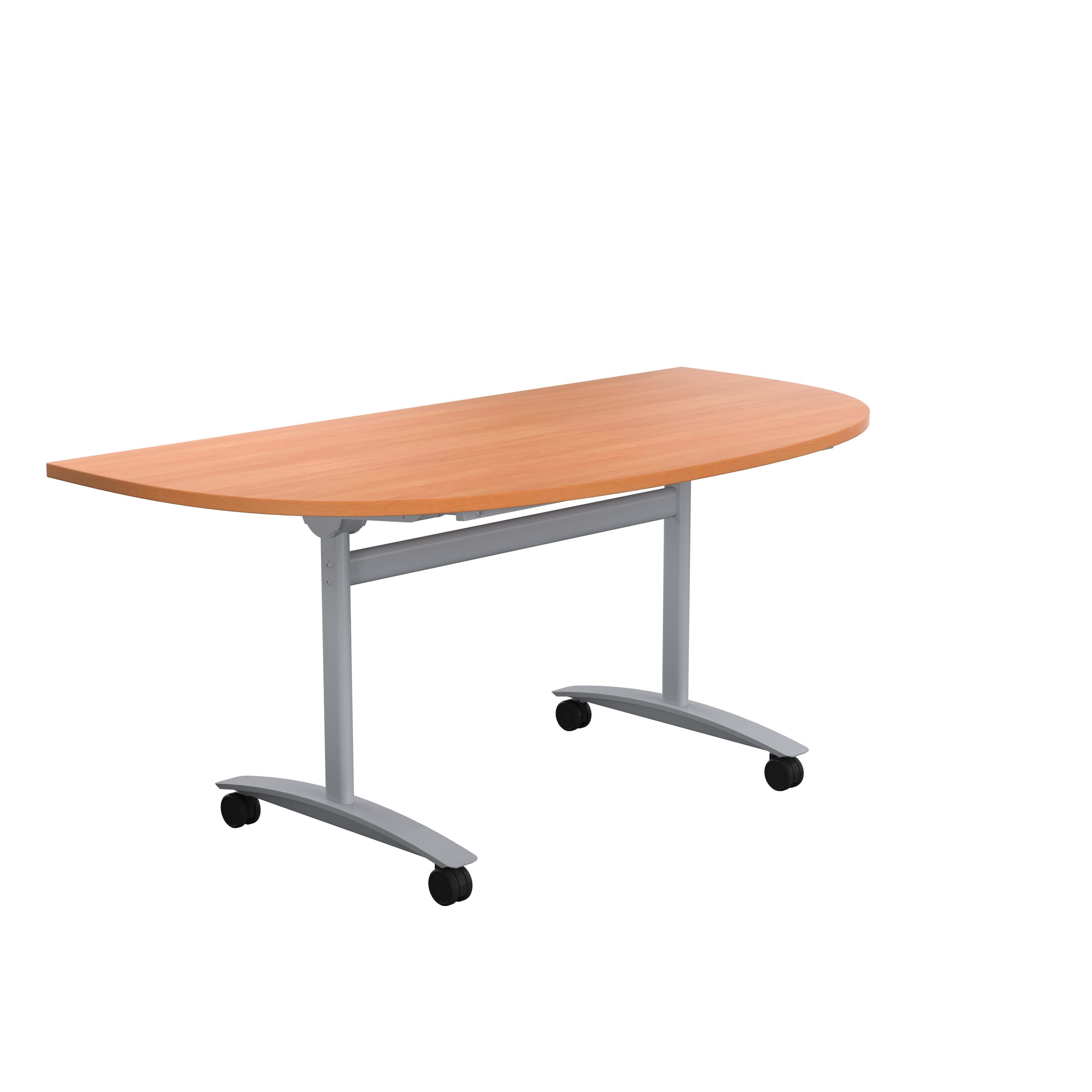 One D-End Tilting Table (FSC) | 1600 X 800 | Beech/Silver