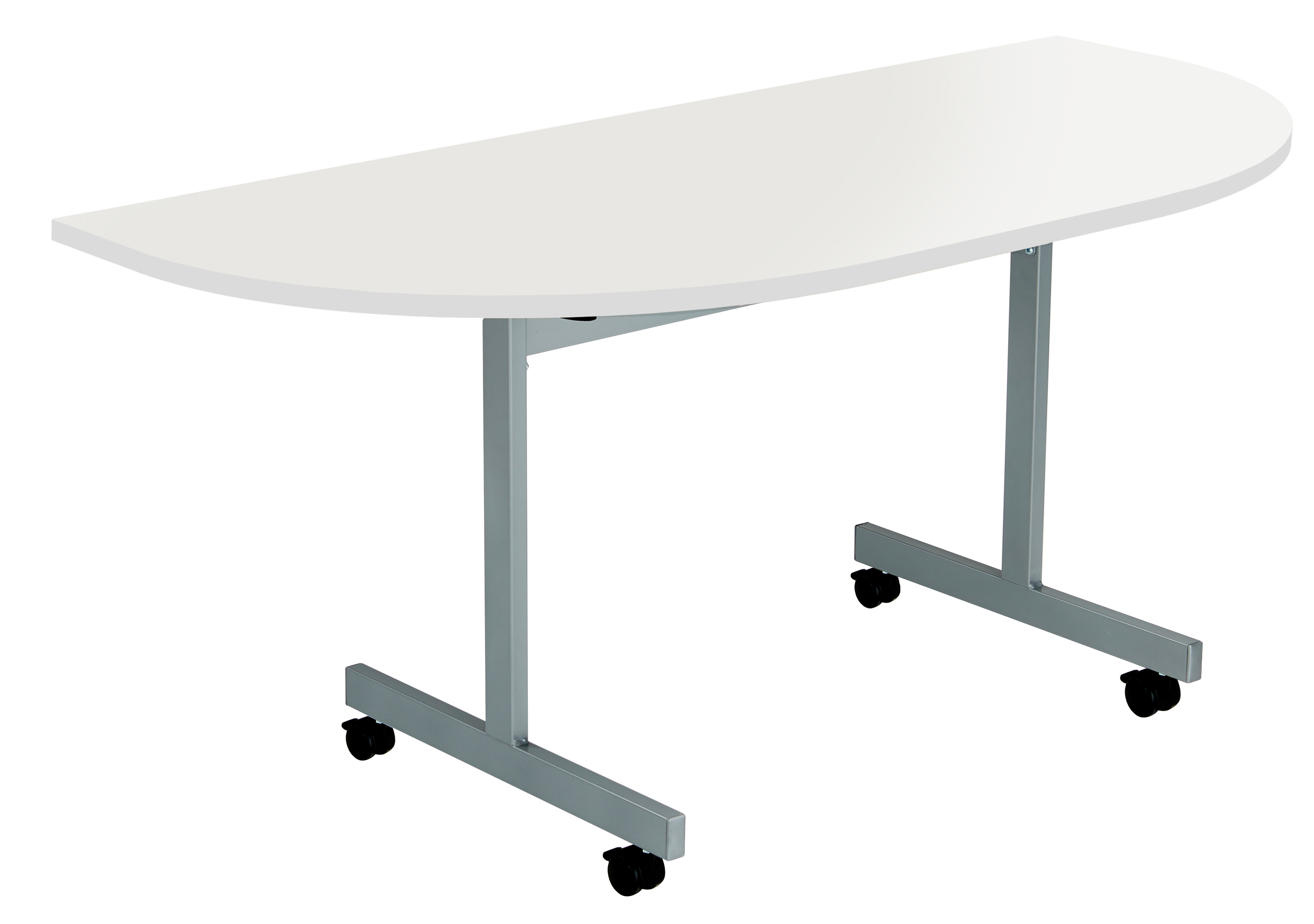 One Eighty D-End Tilting Table (FSC) | 1600 X 800 | White/Silver