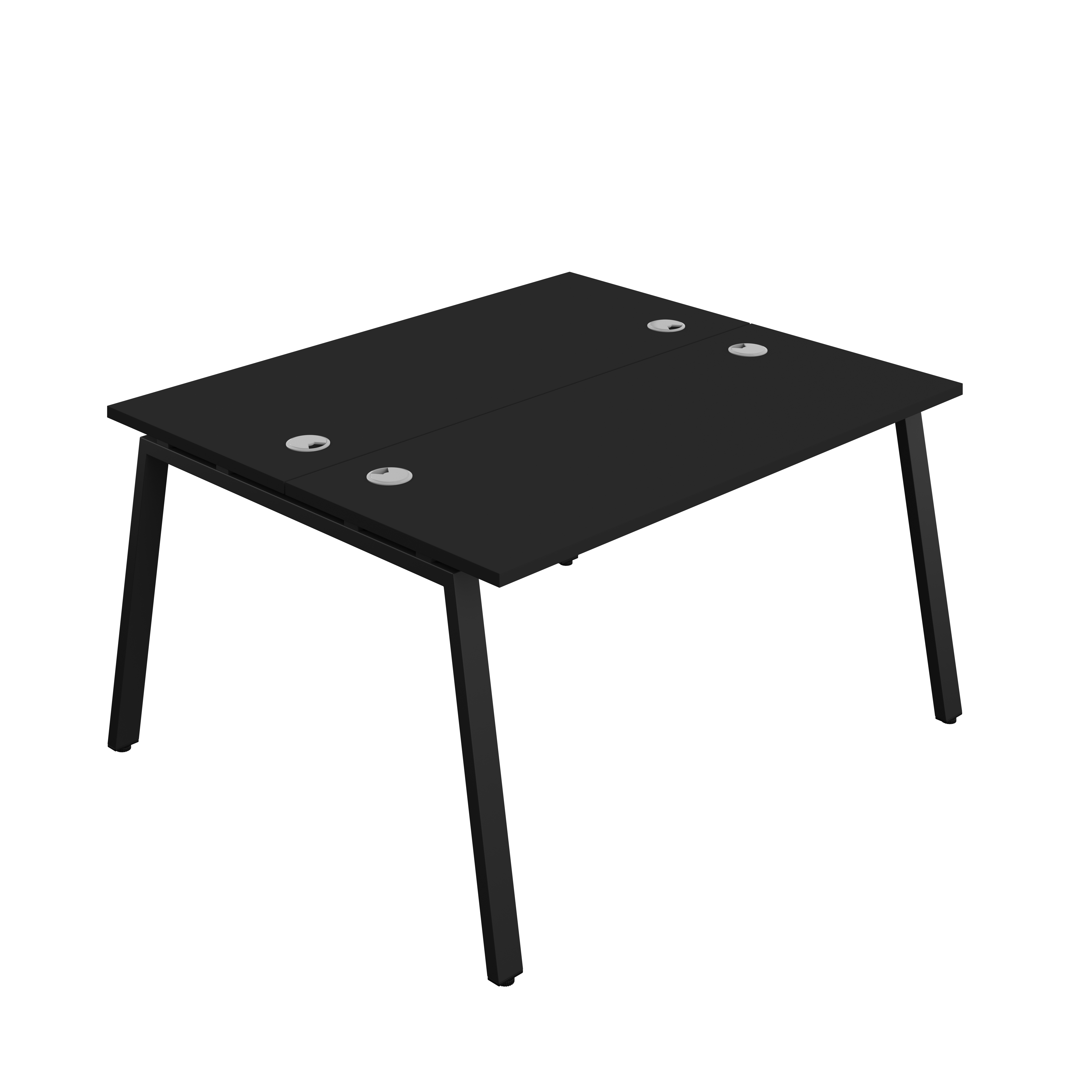 Synergy Bench with Cable Ports: 2 Person (FSC) : A-Frame Leg : 1400 | 600 | Black/Black