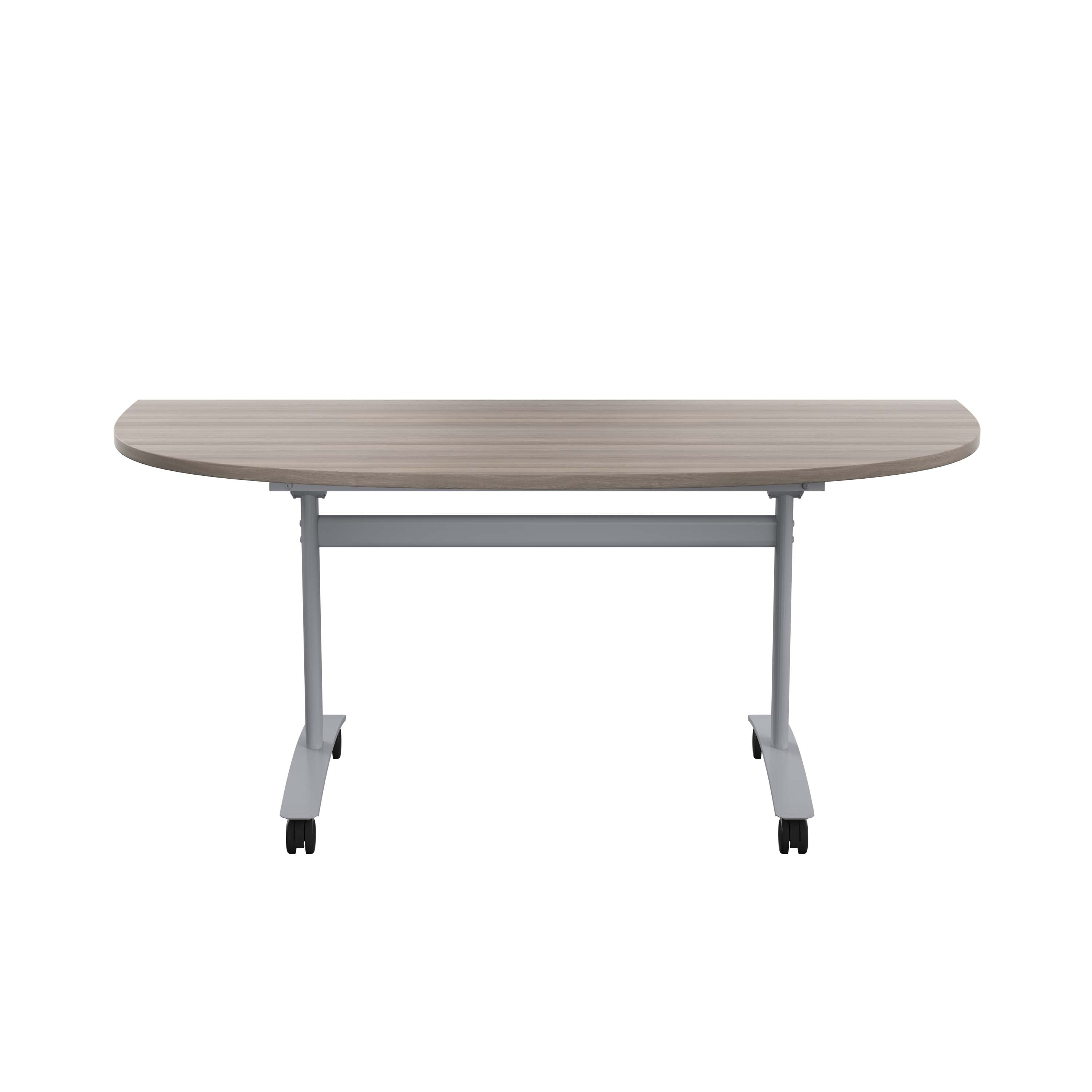 One D-End Tilting Table (FSC) | 1600 X 800 | Grey Oak/Silver thumbnail 2
