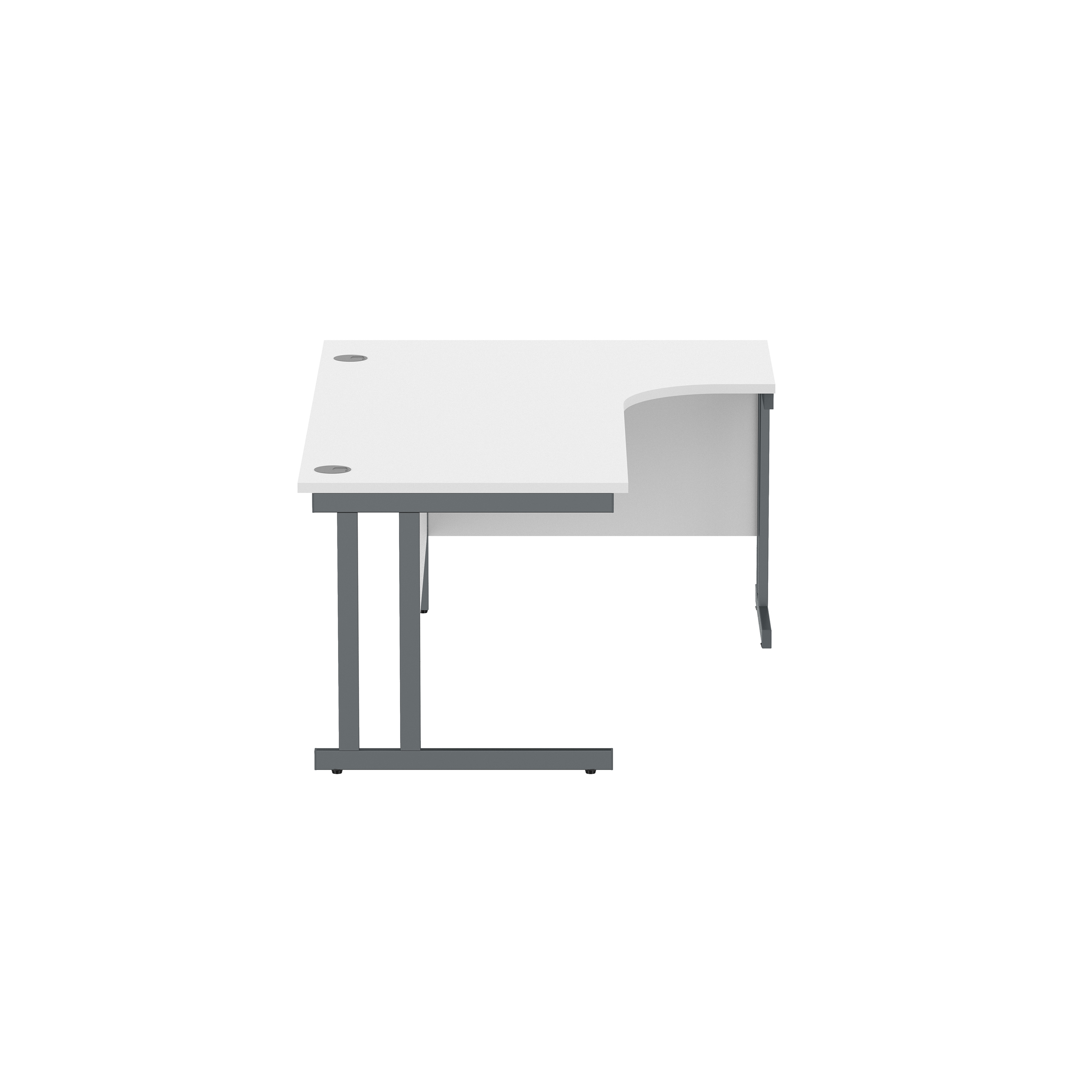 Office Right Hand Corner Desk with Steel Double Upright Cantilever Frame (FSC) | 1800X1200 | White/Graphite thumbnail 3