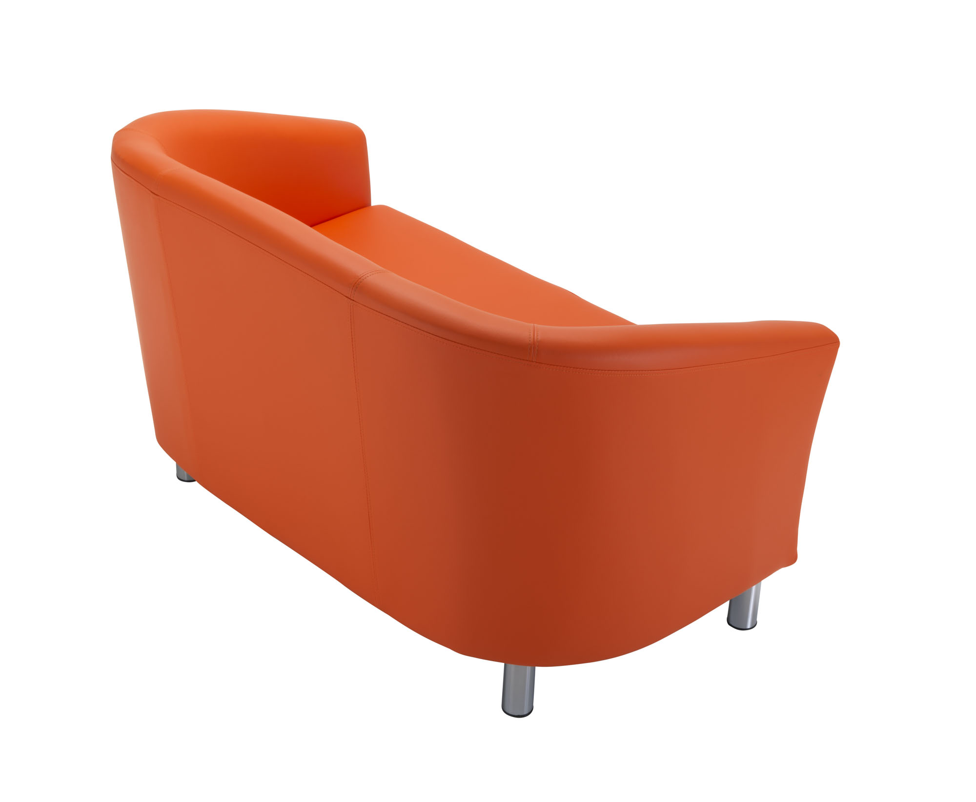 Tub Sofa with Metal Feet | Orange PU thumbnail 4