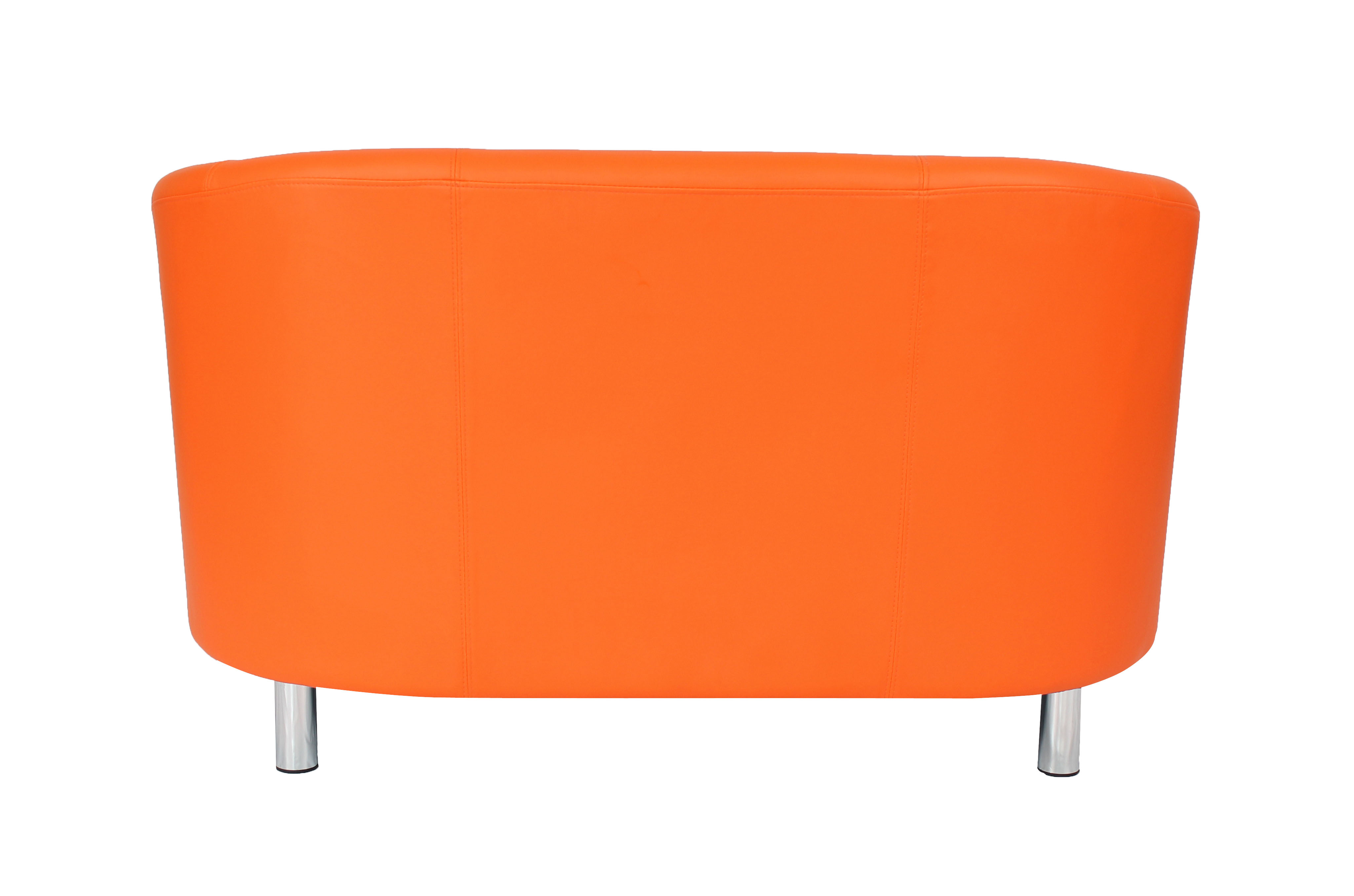 Tub Sofa with Metal Feet | Orange PU thumbnail 5