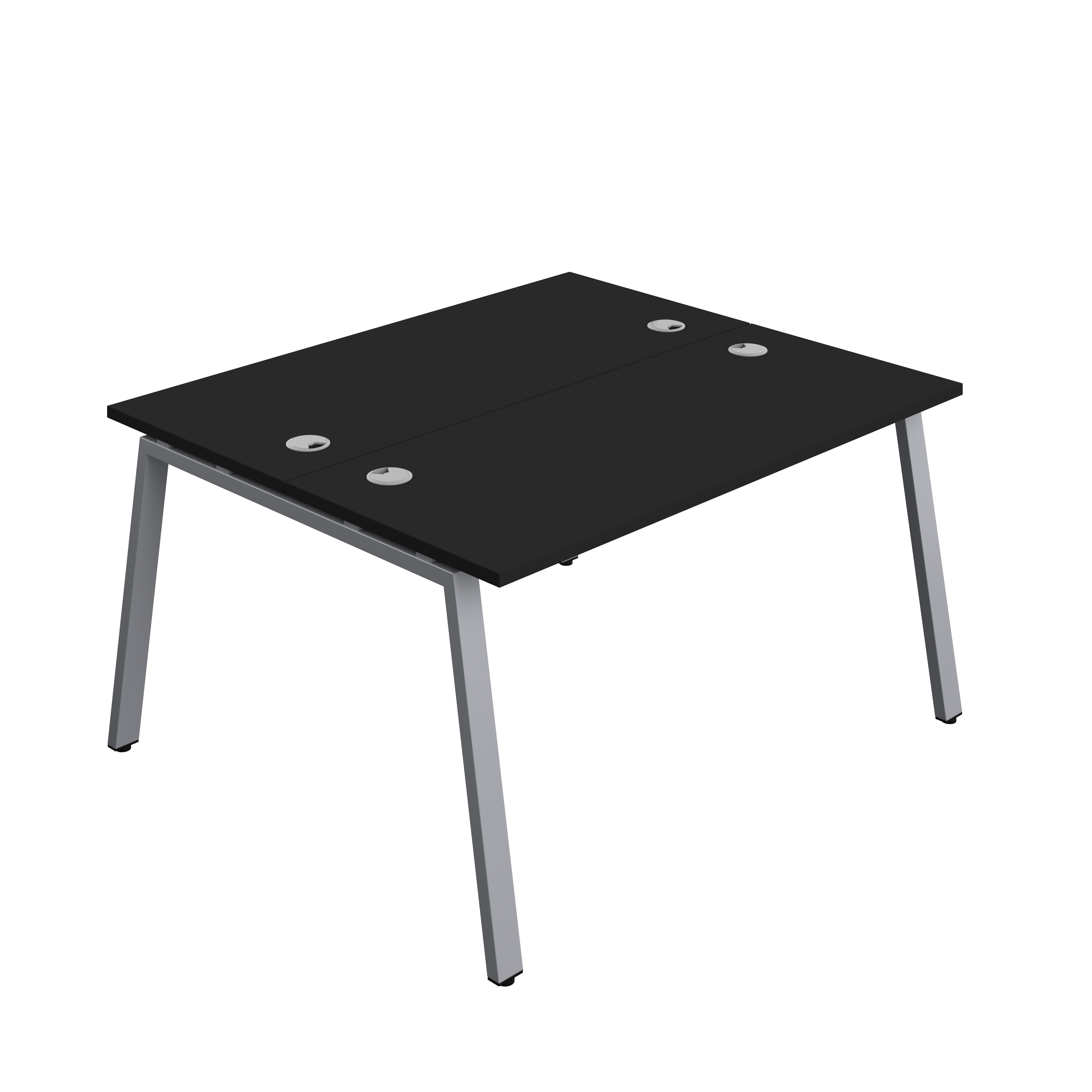 Synergy Bench with Cable Ports: 2 Person (FSC) : A-Frame Leg : 1400 | 600 | Black/Silver