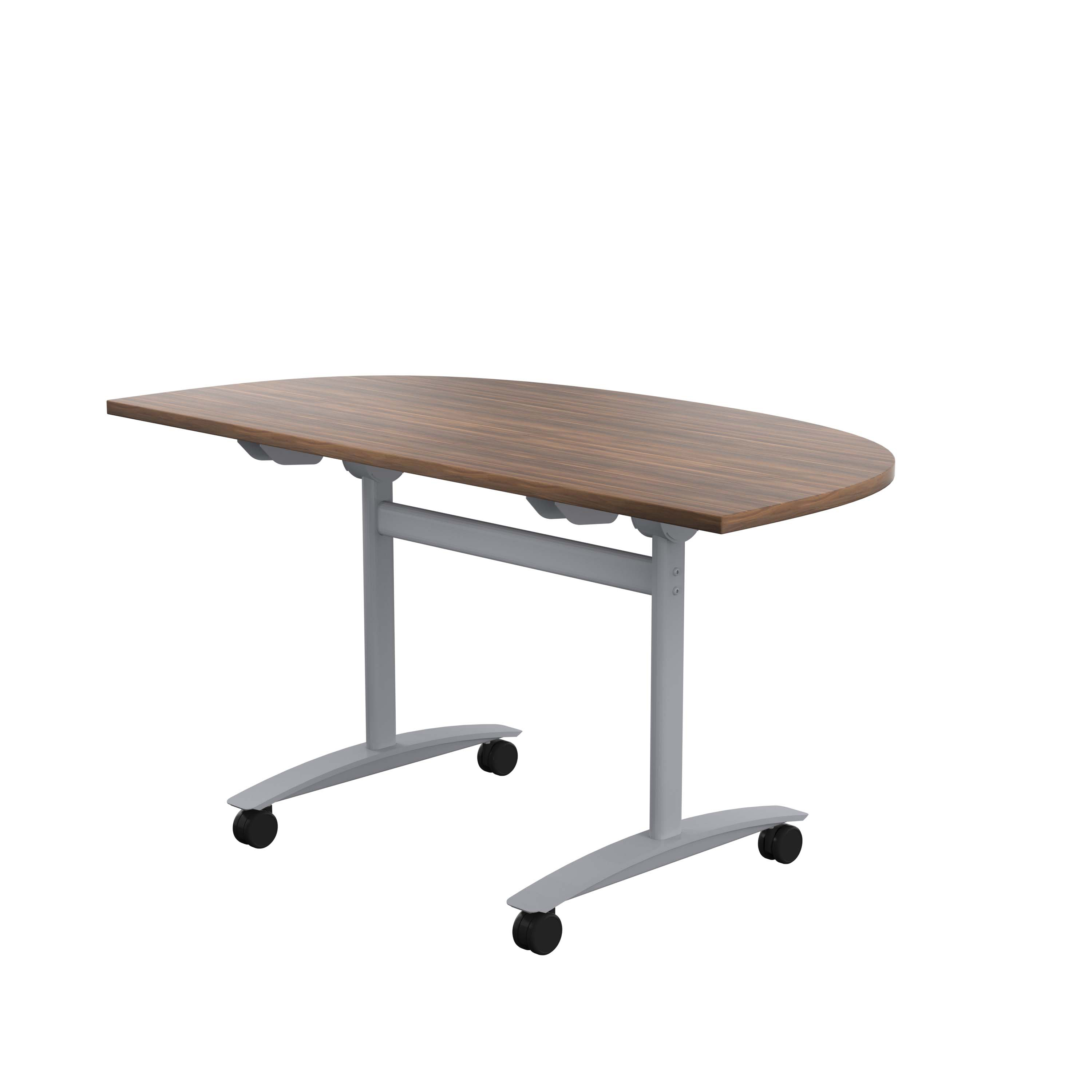 One D-End Tilting Table (FSC) | 1400 X 700 | Dark Walnut/Silver thumbnail 4