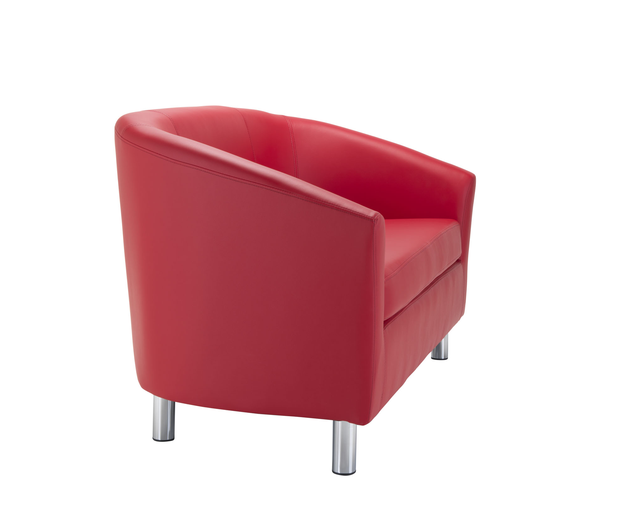 Tub Sofa with Metal Feet | Red PU thumbnail 3