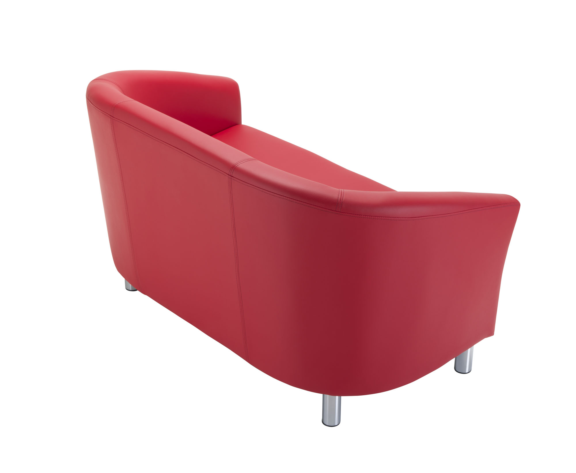 Tub Sofa with Metal Feet | Red PU thumbnail 4