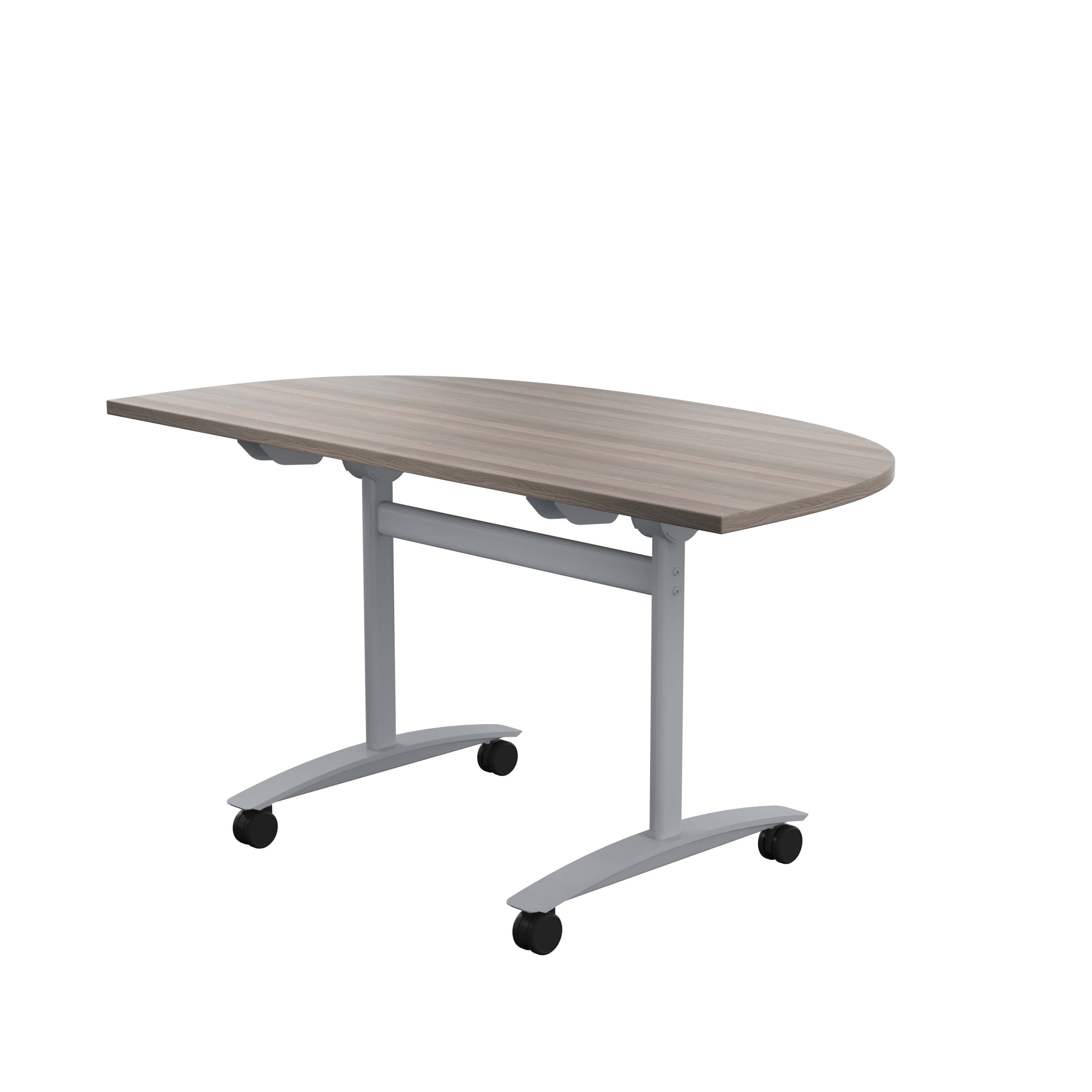 One D-End Tilting Table (FSC) | 1400 X 700 | Grey Oak/Silver thumbnail 4
