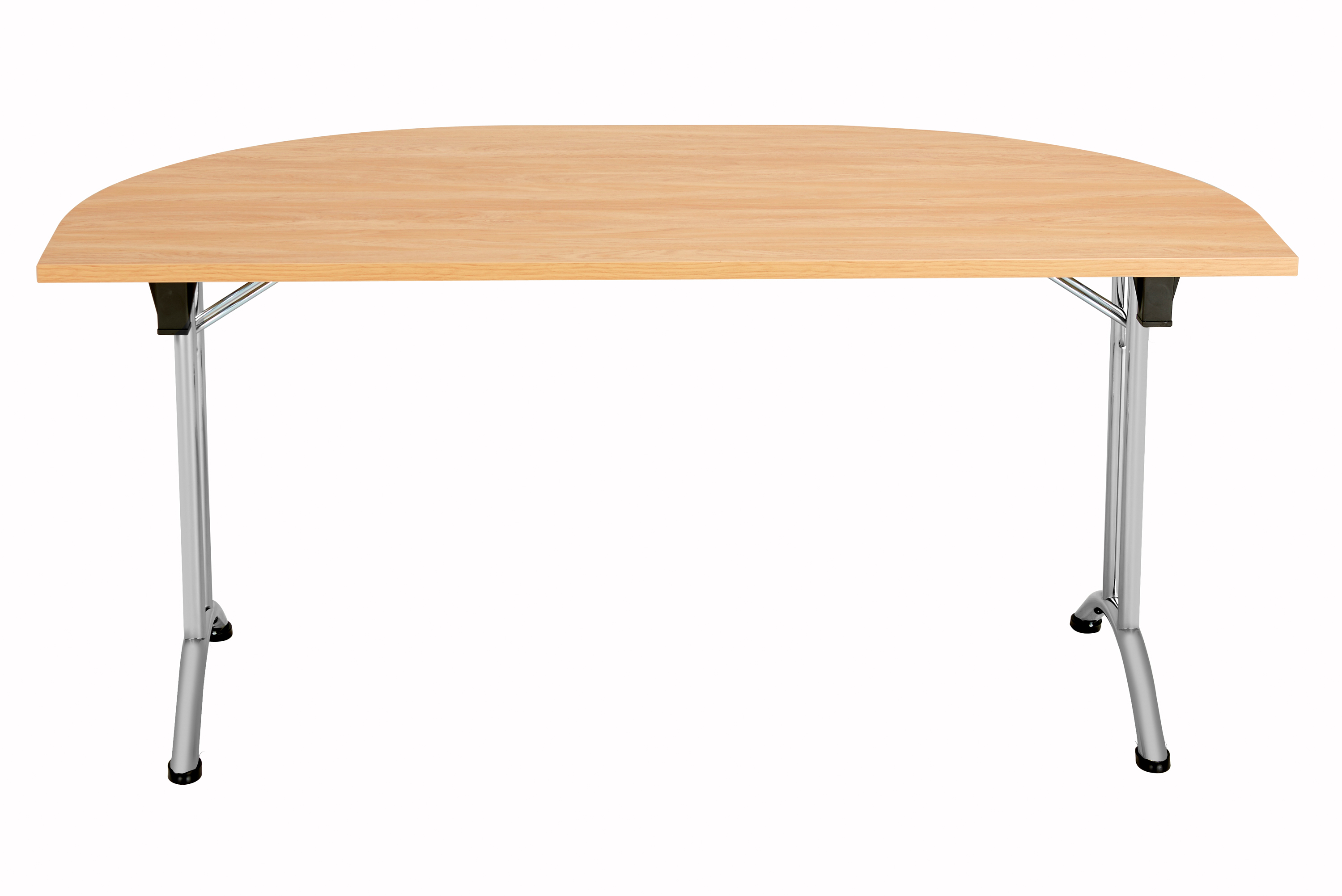 One Union D-End Folding Table (FSC) | 1600 X 800 | Beech/Silver thumbnail 3