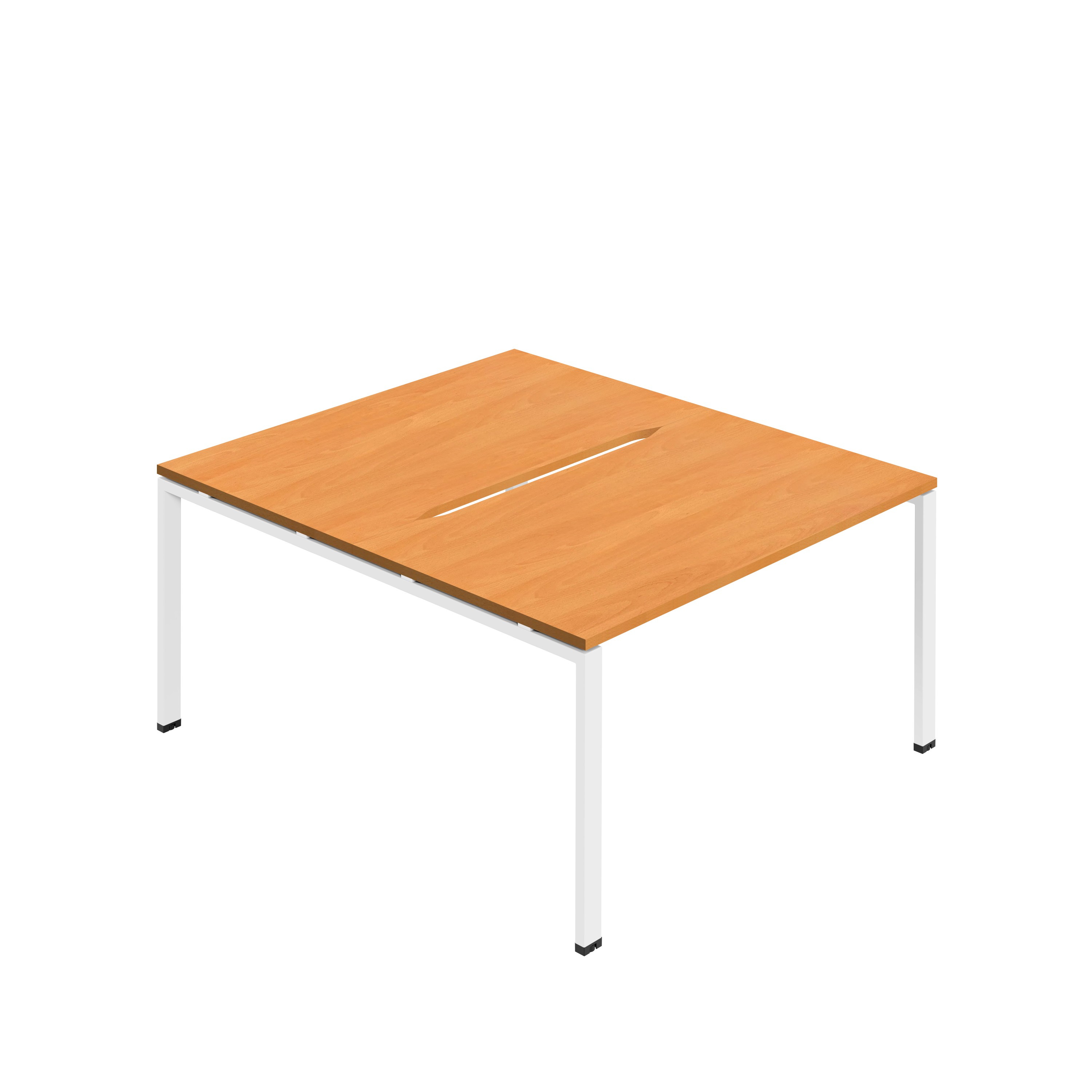 Synergy Bench with Cut Out: 2 Person (FSC) : Goal Post Leg : 1200 | 800 | Beech/White thumbnail 2