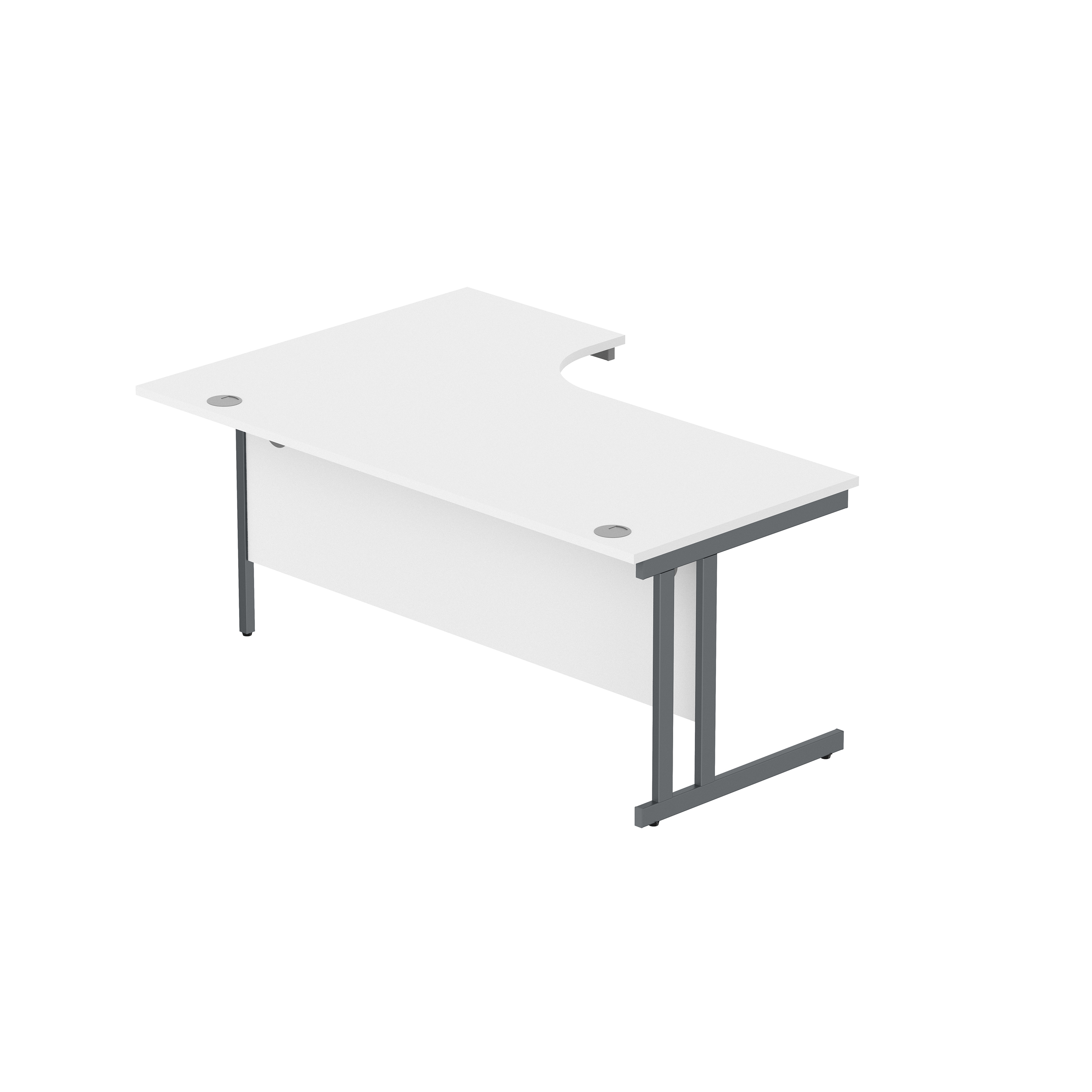 Office Right Hand Corner Desk with Steel Double Upright Cantilever Frame (FSC) | 1800X1200 | White/Graphite thumbnail 5