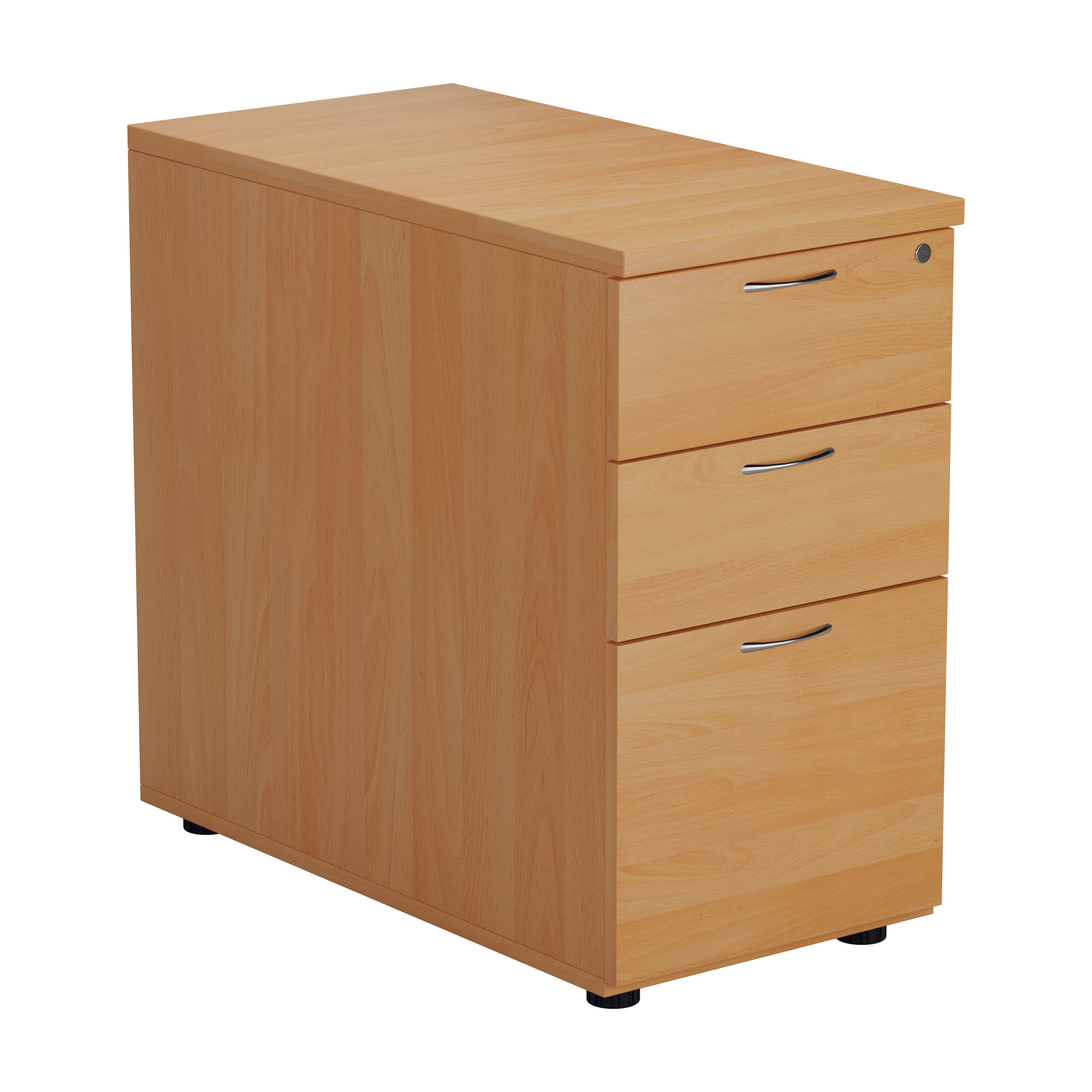 Essentials+Desk+High+3+Drawer+Pedestal+%28FSC%29+800+Deep+Beech