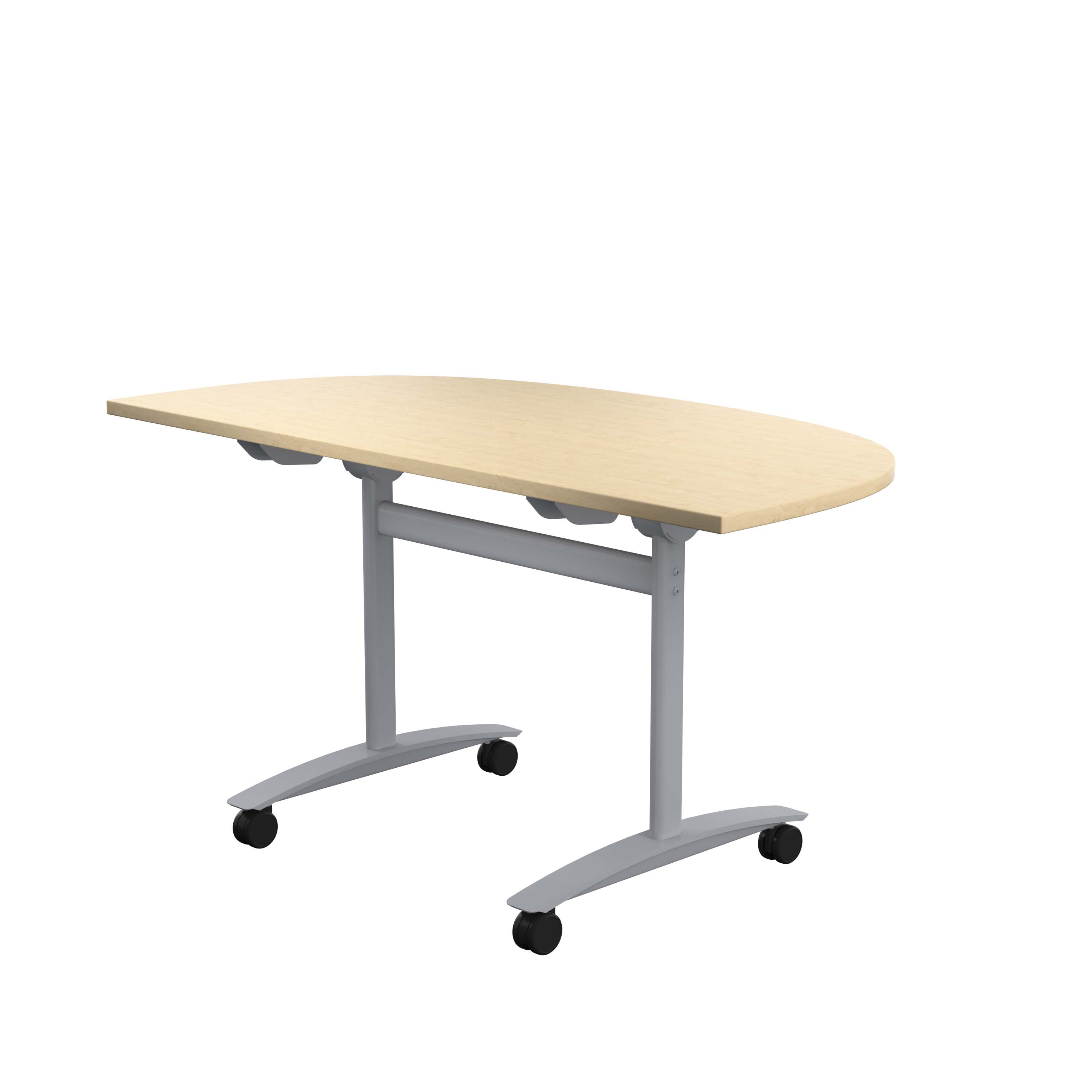 One D-End Tilting Table (FSC) | 1400 X 700 | Maple/Silver thumbnail 4