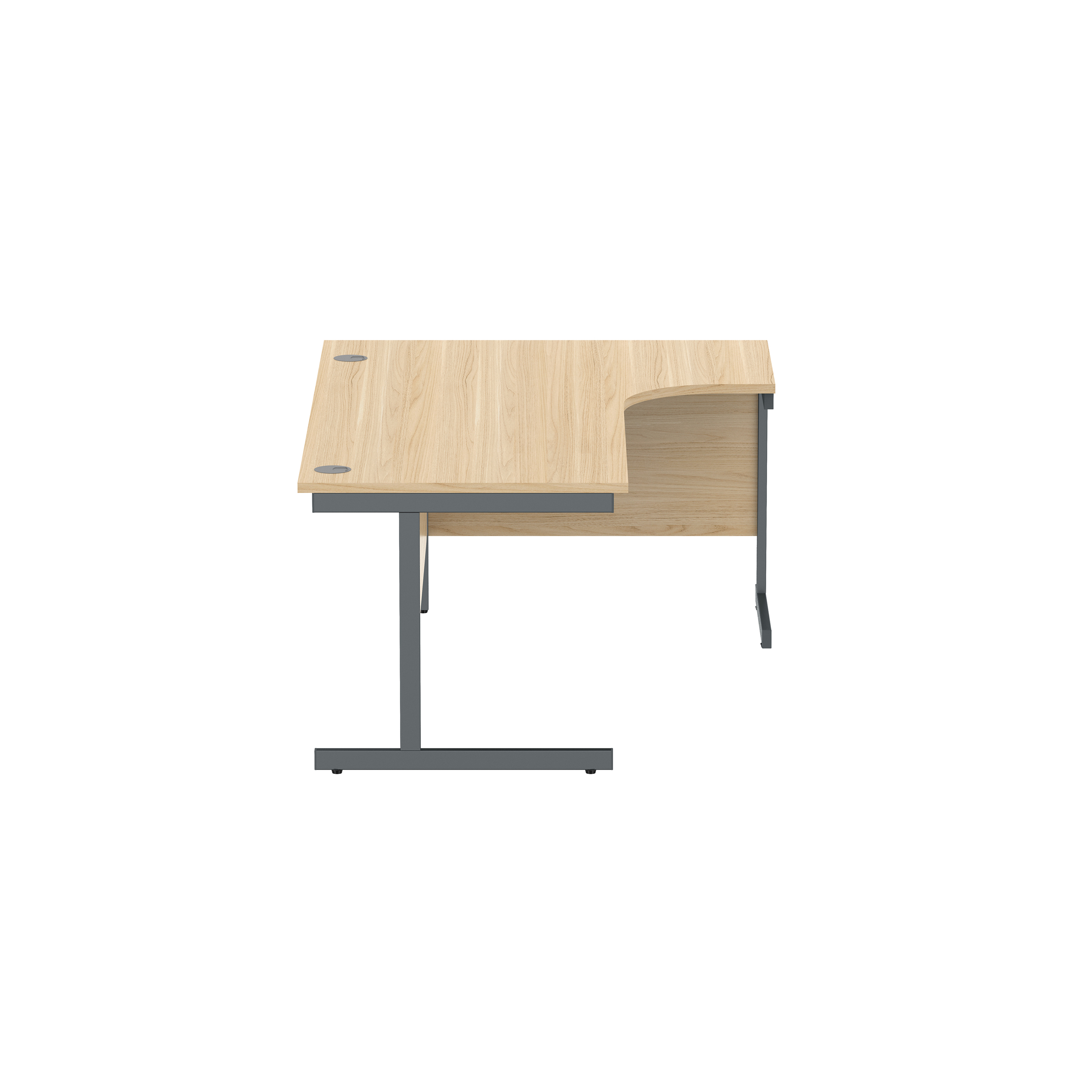 Office Right Hand Corner Desk with Steel Single Upright Cantilever Frame (FSC) | 1800X1200 | Oak/Graphite thumbnail 3