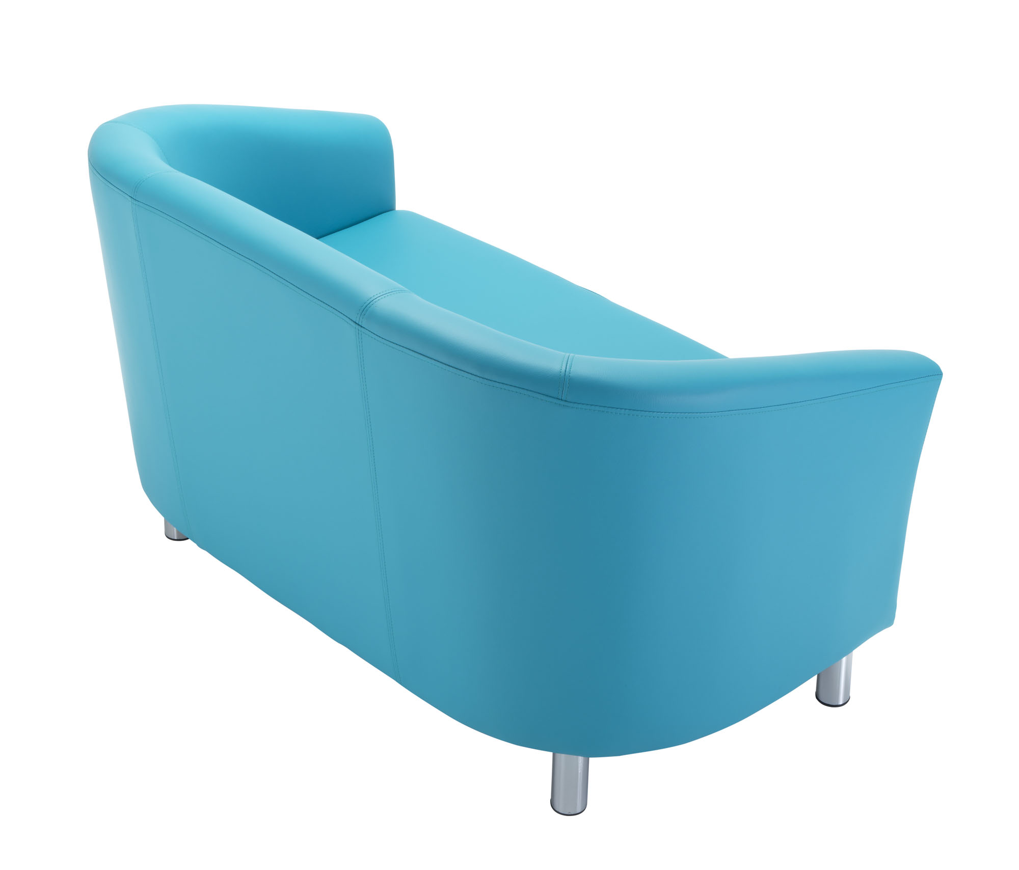 Tub Sofa with Metal Feet | Sky Blue PU thumbnail 4