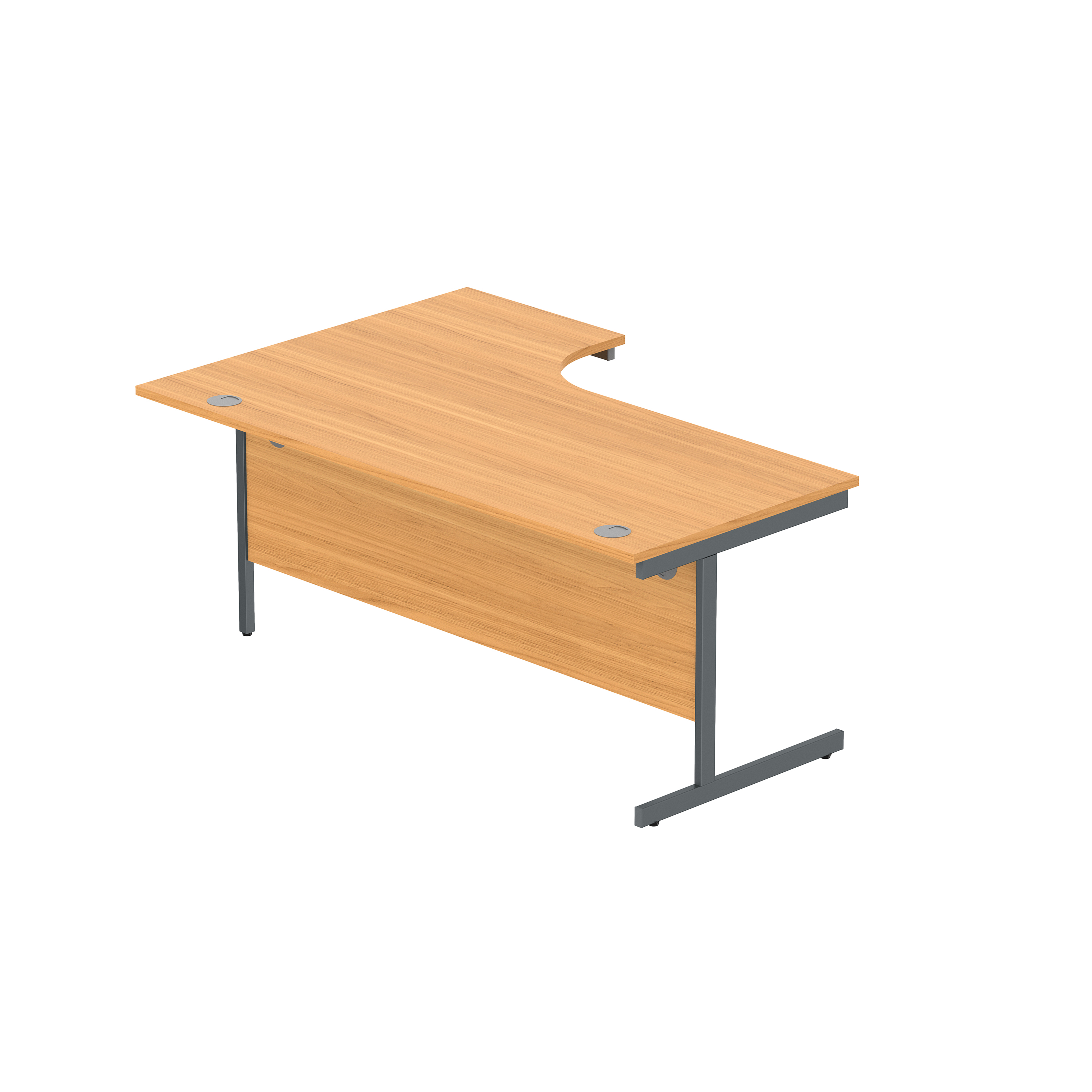 Office Right Hand Corner Desk with Steel Single Upright Cantilever Frame (FSC) | 1800X1200 | Beech/Graphite thumbnail 5