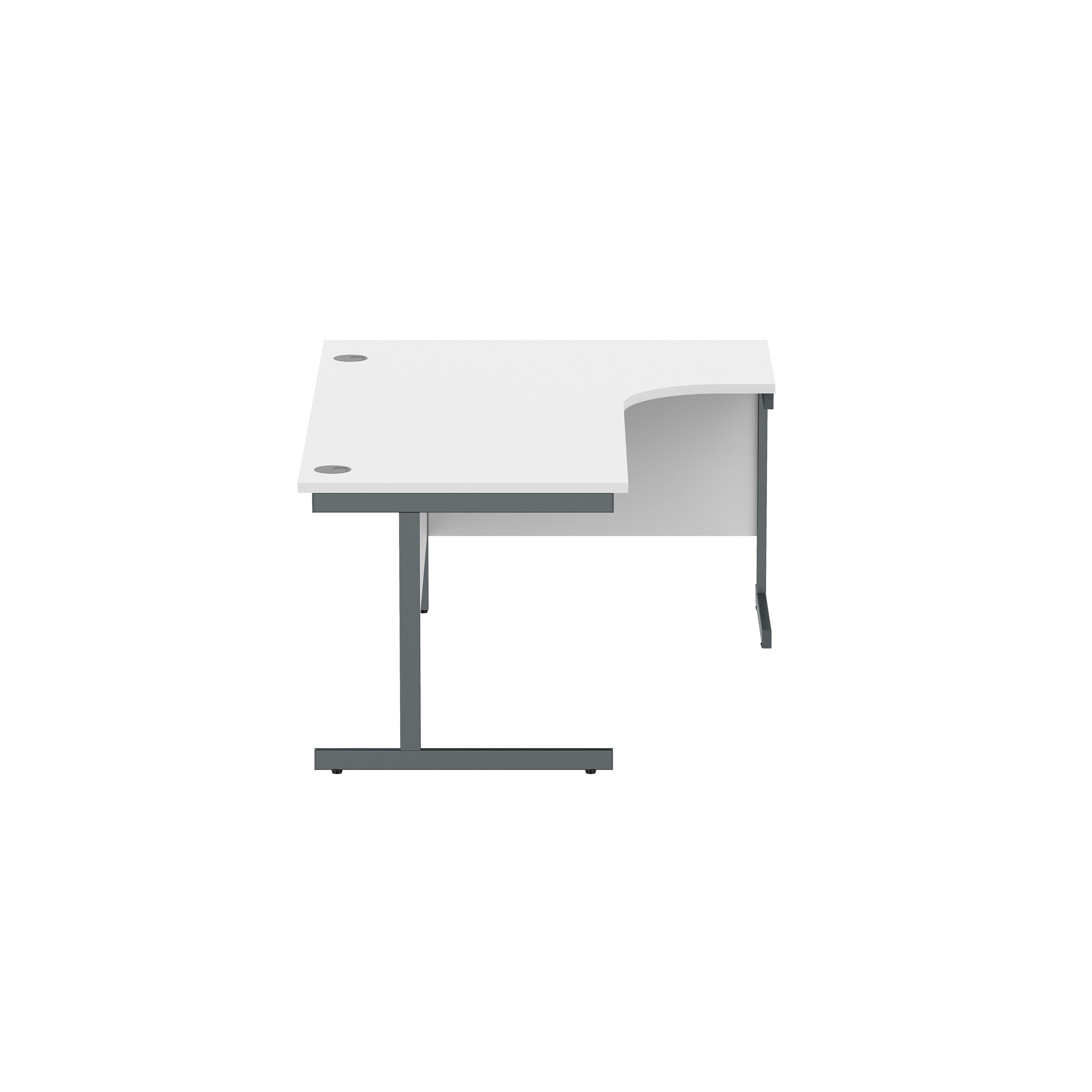 Office Right Hand Corner Desk with Steel Single Upright Cantilever Frame (FSC) | 1800X1200 | White/Graphite thumbnail 3