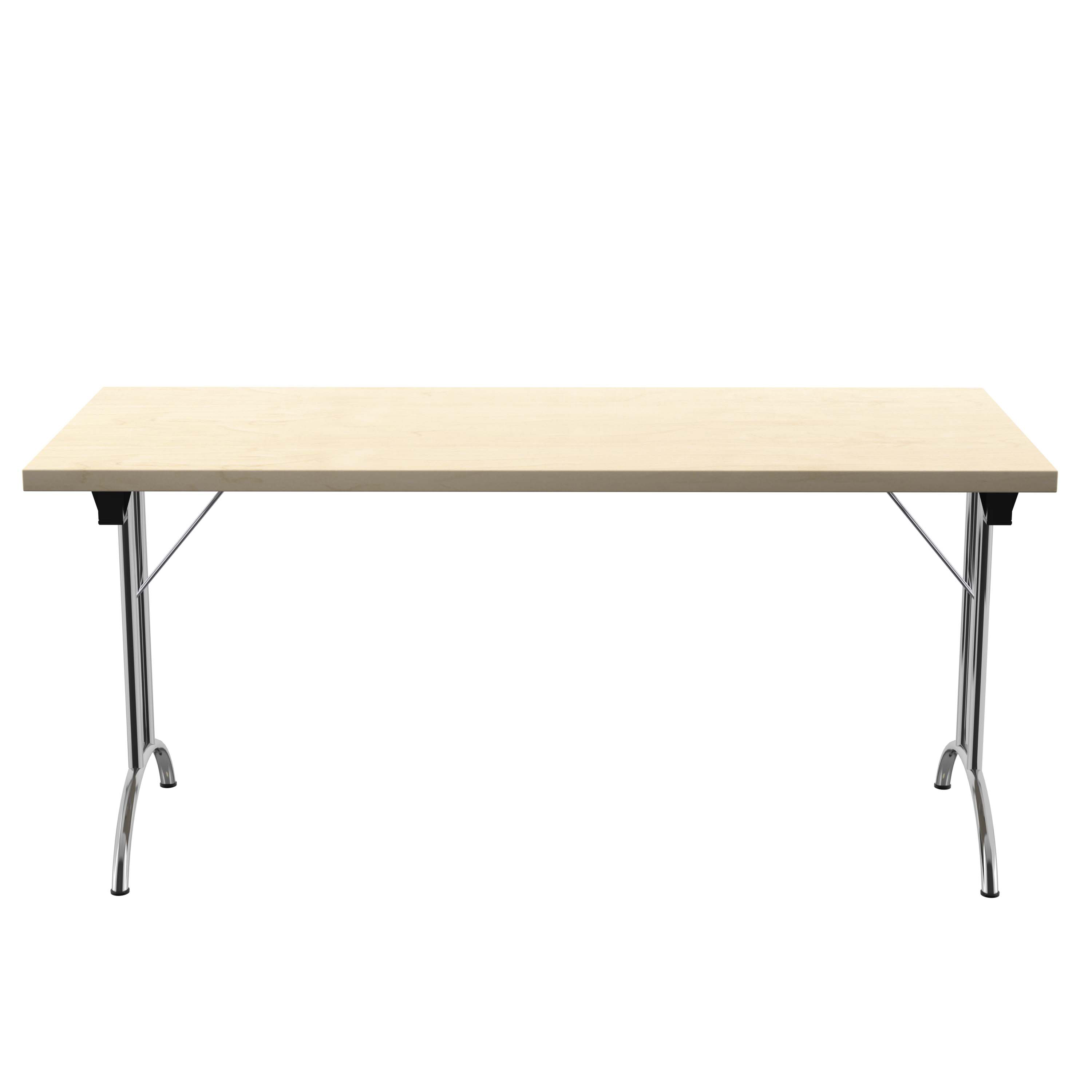 One Union Rectangular Folding Table (FSC) | 1600 X 700 | Maple/Silver thumbnail 2