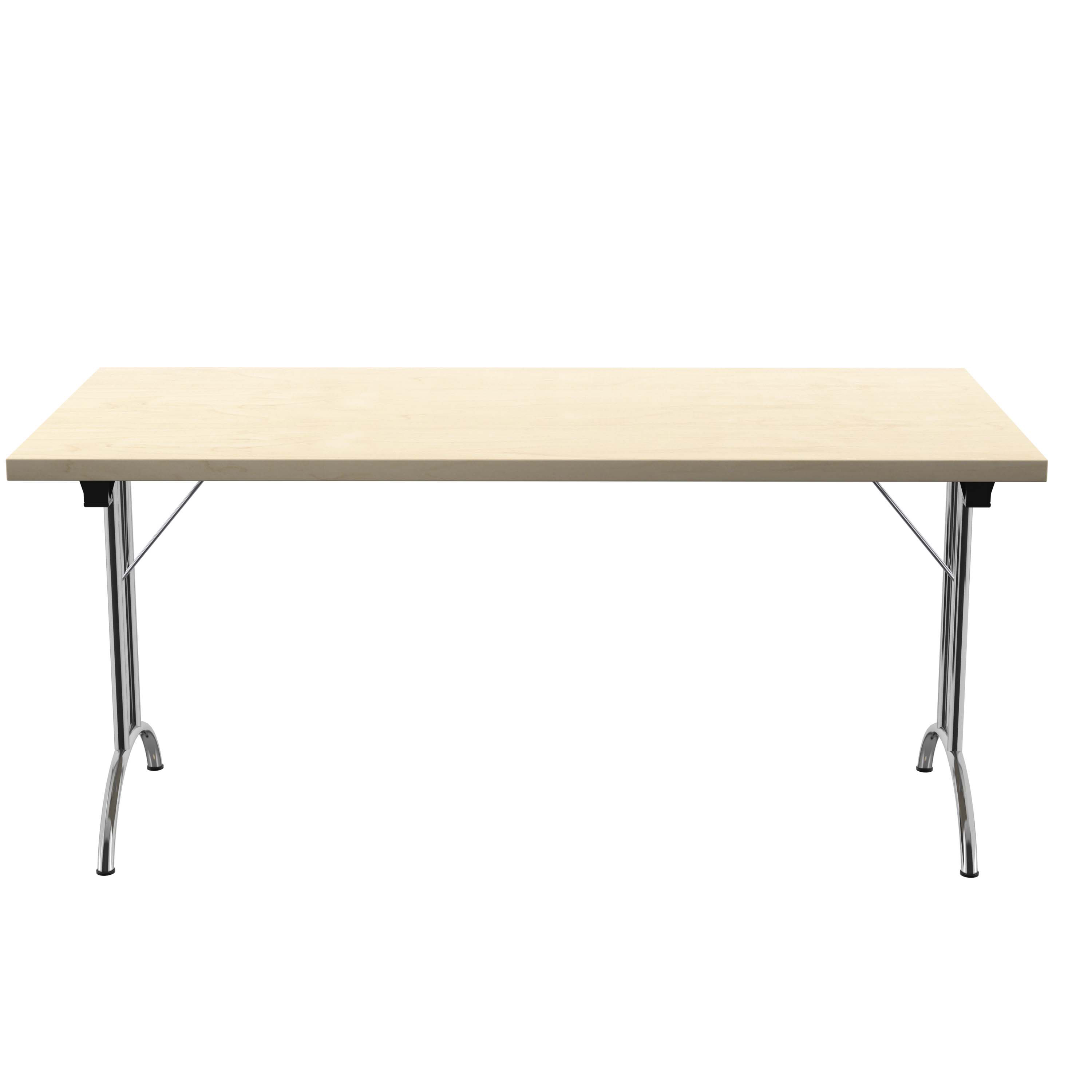 One Union Rectangular Folding Table (FSC) | 1600 X 800 | Maple/Silver thumbnail 2