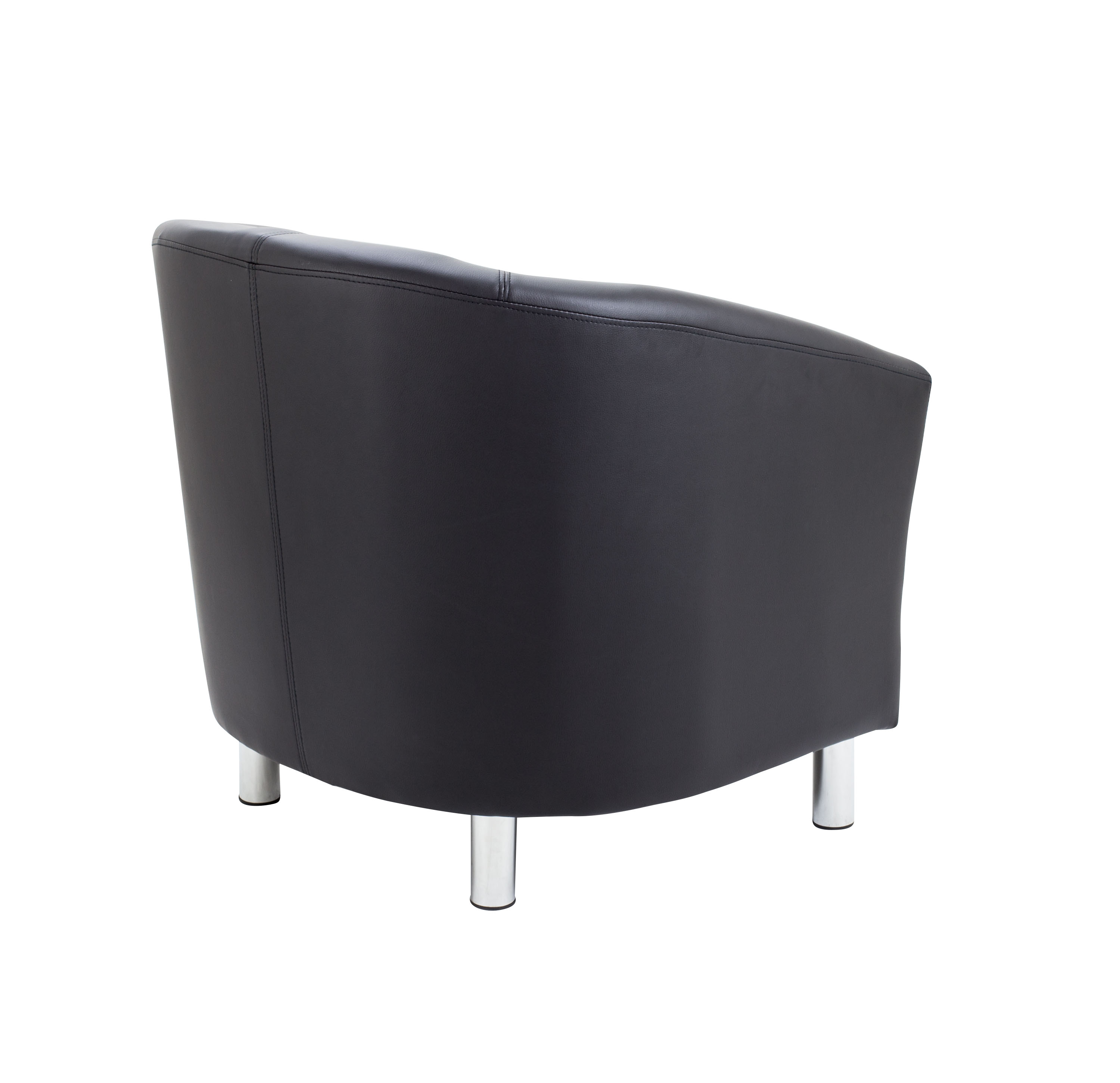 Tub Armchair with Metal Feet | Black PU thumbnail 4