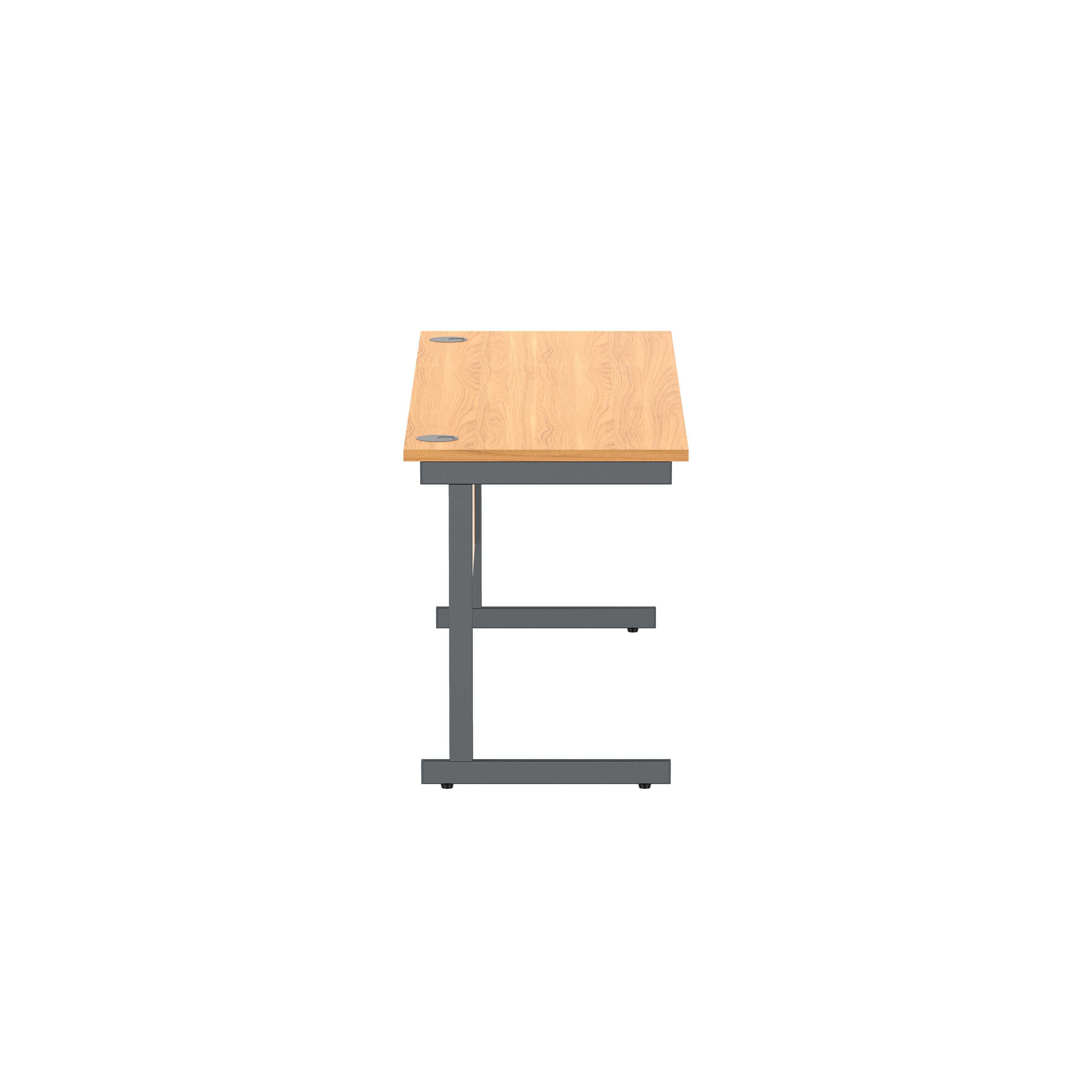 Office Rectangular Desk with Steel Single Upright Cantilever Frame (FSC) | 1800X600 | Norwegian Beech/Graphite thumbnail 3