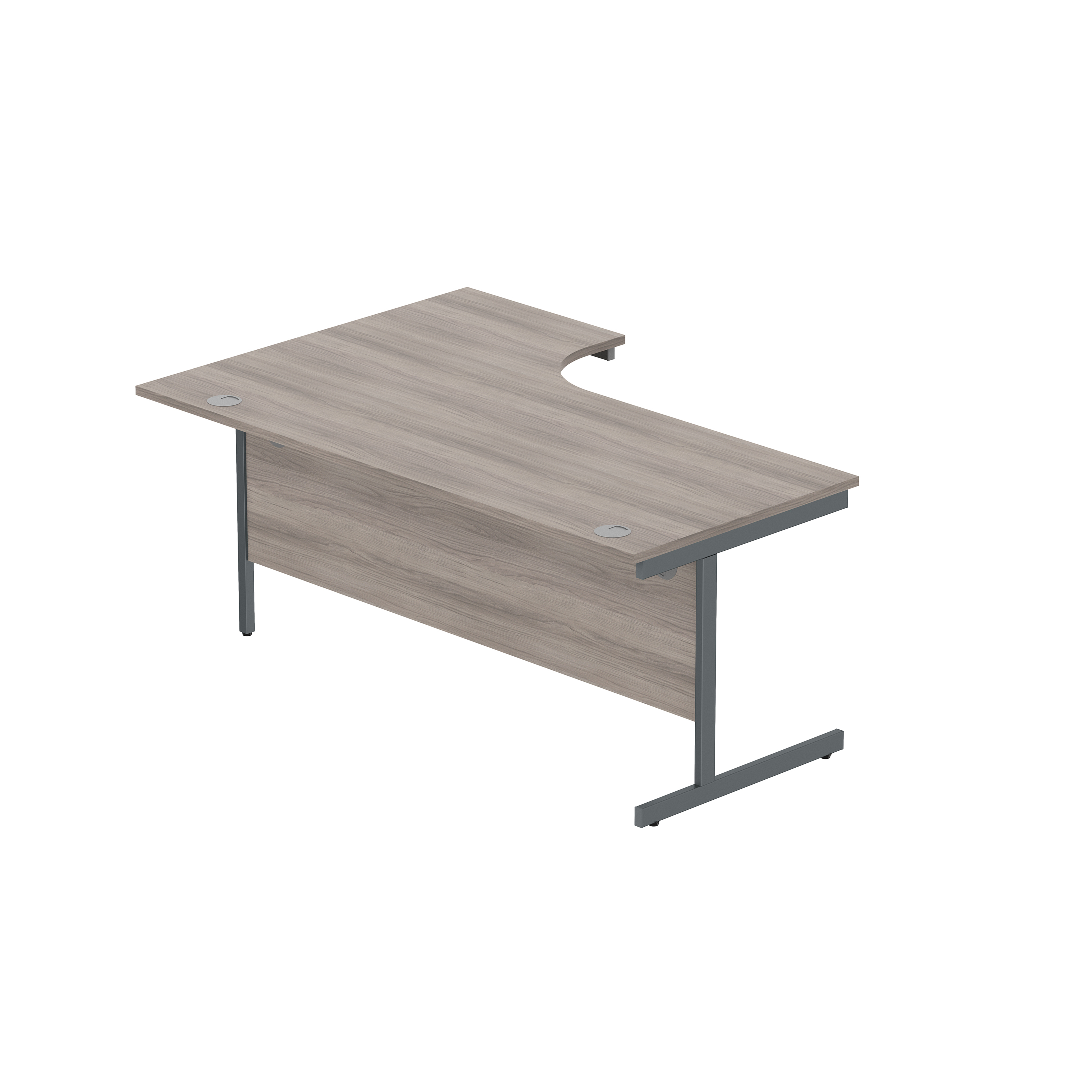 Office Right Hand Corner Desk with Steel Single Upright Cantilever Frame (FSC) | 1800X1200 | Grey Oak/Graphite thumbnail 5