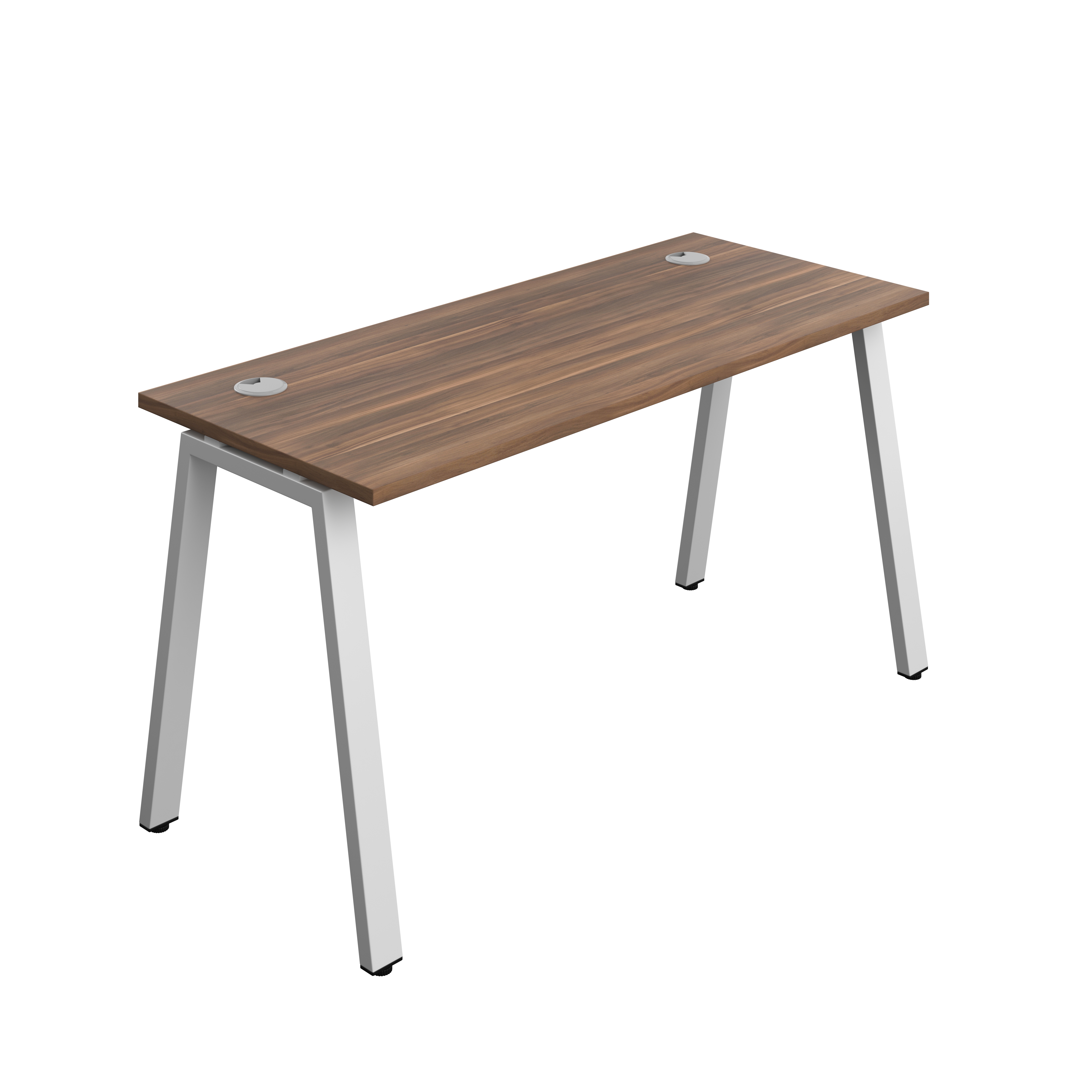 Synergy Bench with Cable Ports: 1 Person (FSC) : A-Frame Leg : 1400 | 600 | Dark Walnut/Silver