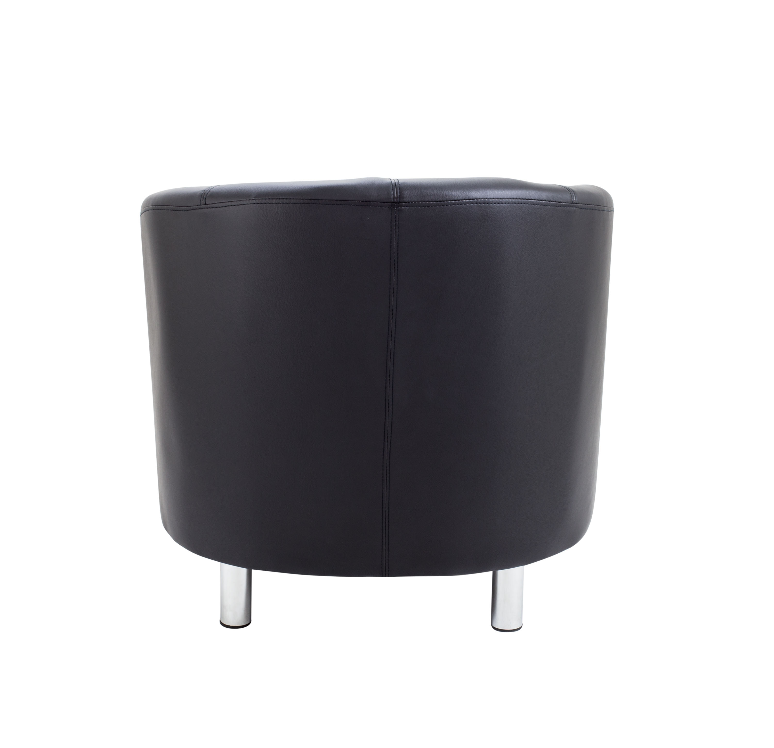 Tub Armchair with Metal Feet | Black PU thumbnail 5