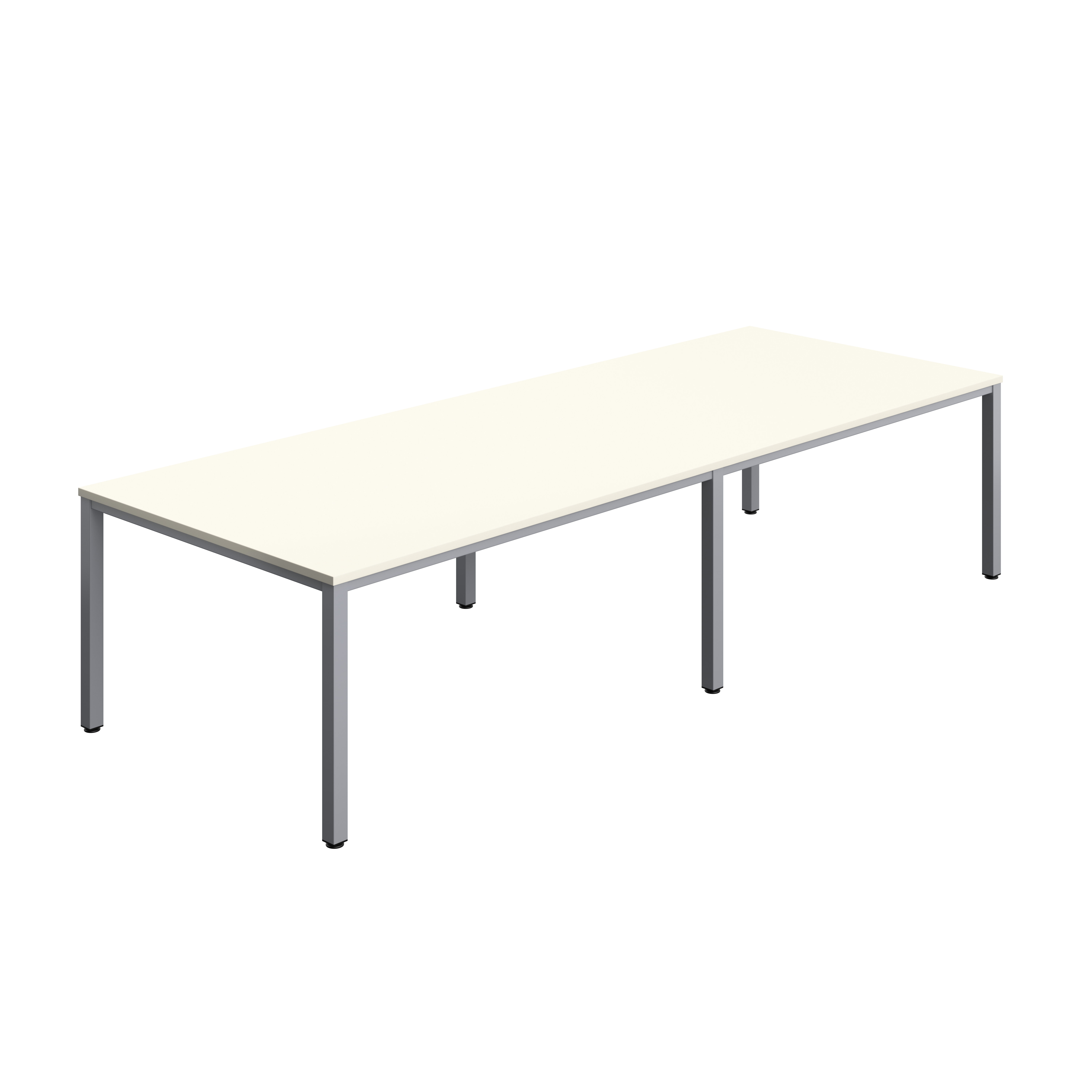 Fraction Infinity Rectangular Meeting Table (FSC) | 3200 X 1200 | White/Silver