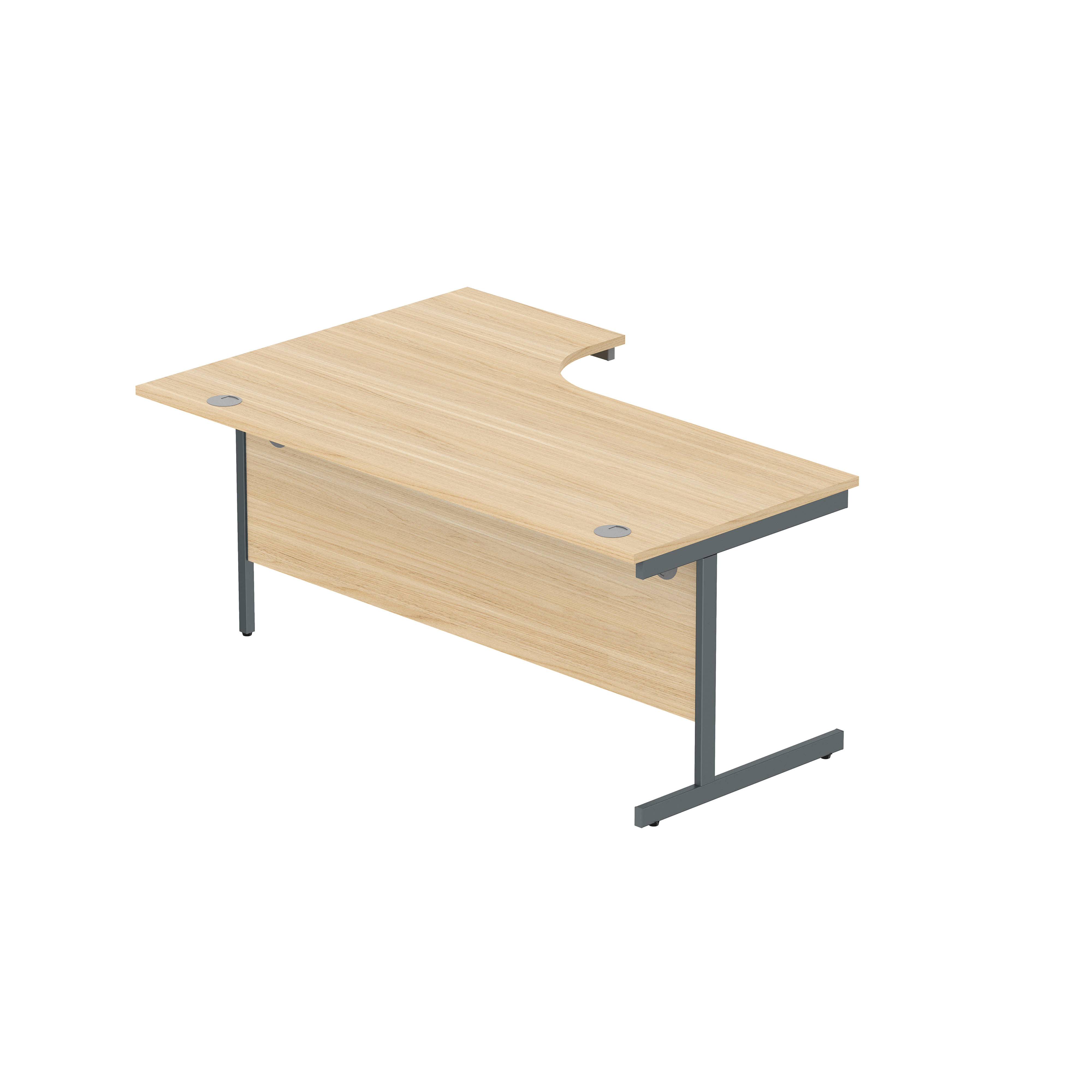 Office Right Hand Corner Desk with Steel Single Upright Cantilever Frame (FSC) | 1800X1200 | Oak/Graphite thumbnail 5