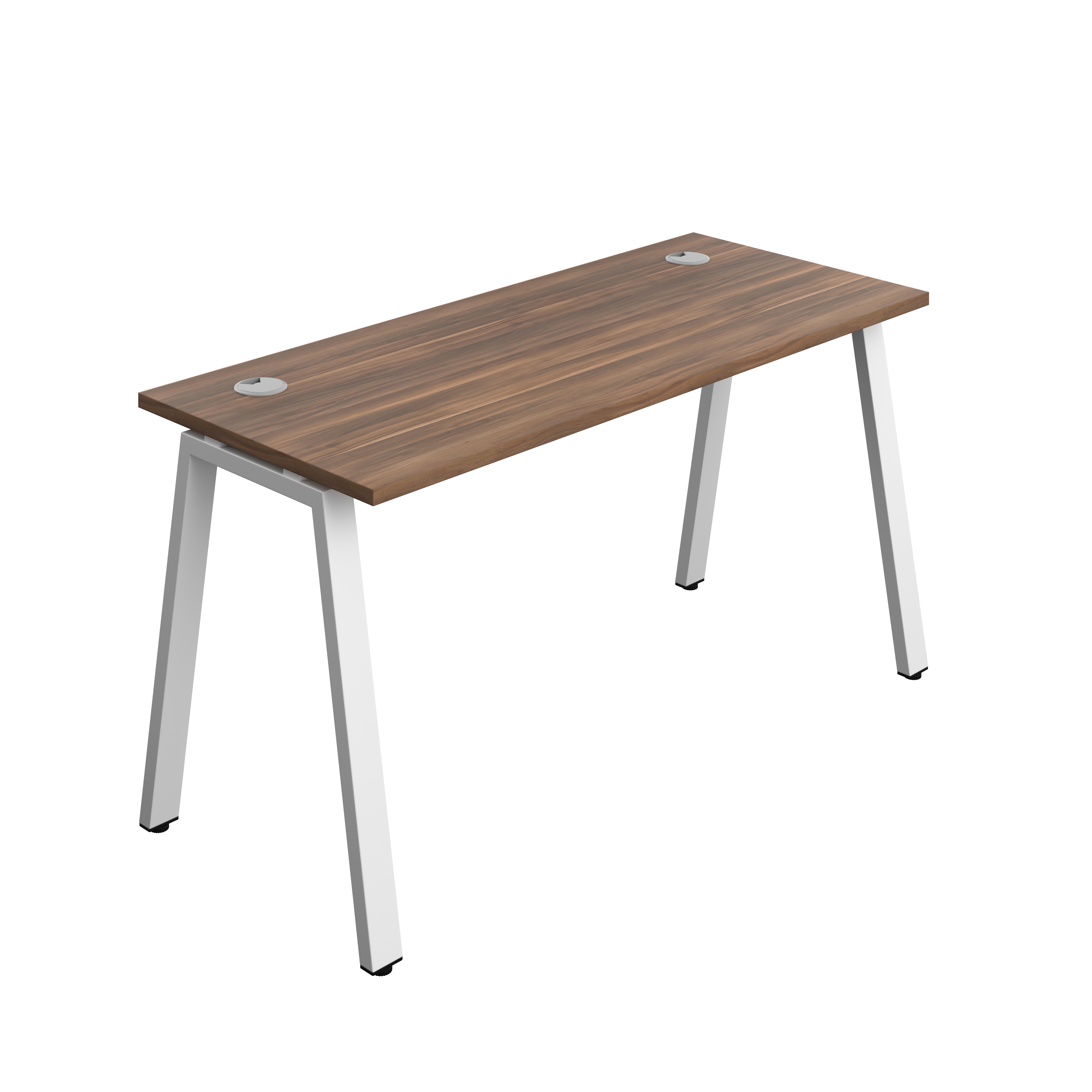 Synergy Bench with Cable Ports: 1 Person (FSC) : A-Frame Leg : 1400 | 600 | Dark Walnut/White
