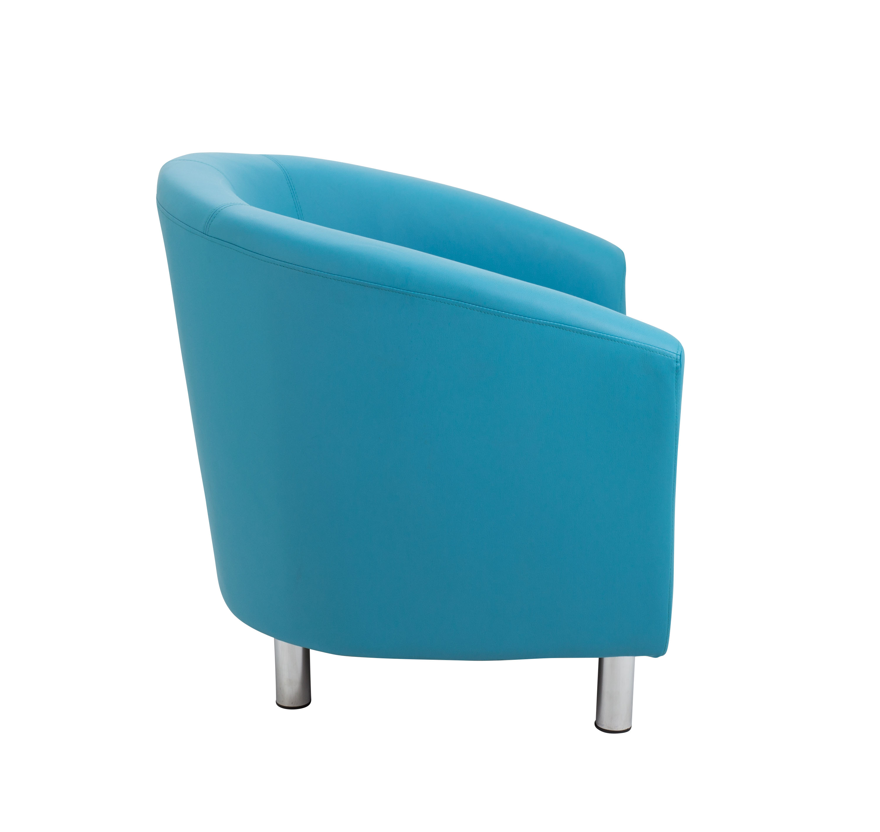 Tub Armchair with Metal Feet | Sky Blue PU thumbnail 3