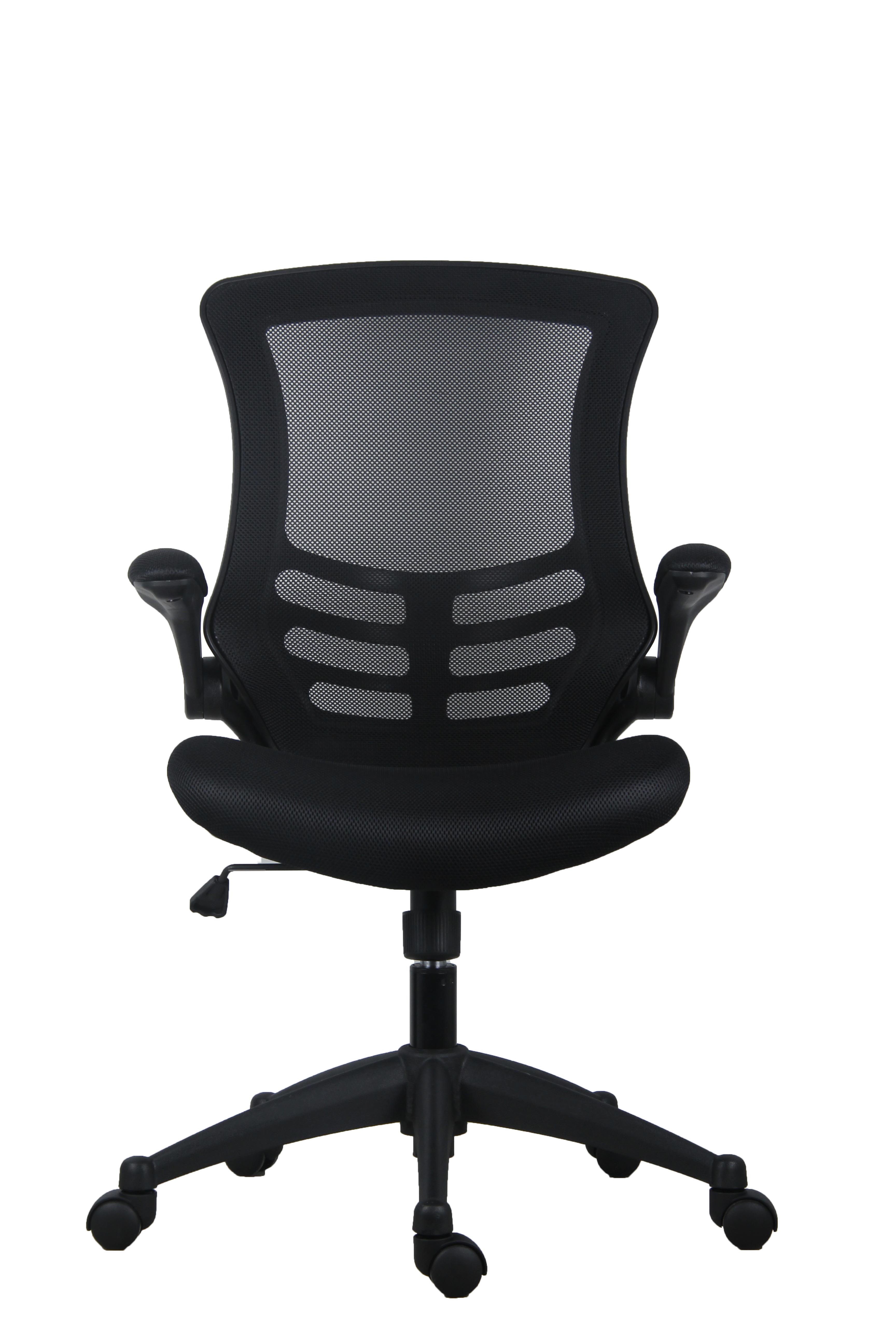 Marlos Mesh Back Office Chair with Folding Arms | Black thumbnail 2