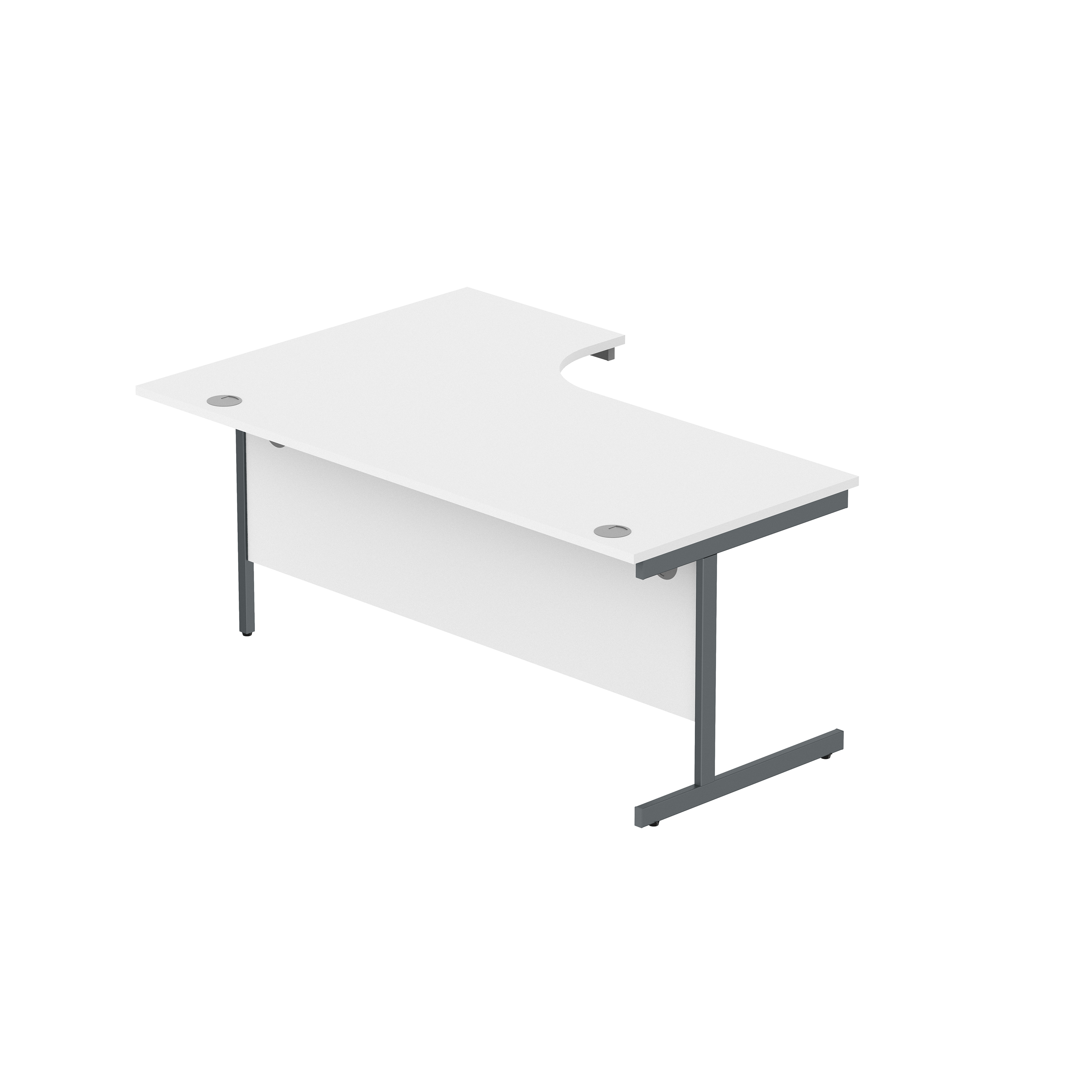 Office Right Hand Corner Desk with Steel Single Upright Cantilever Frame (FSC) | 1800X1200 | White/Graphite thumbnail 5