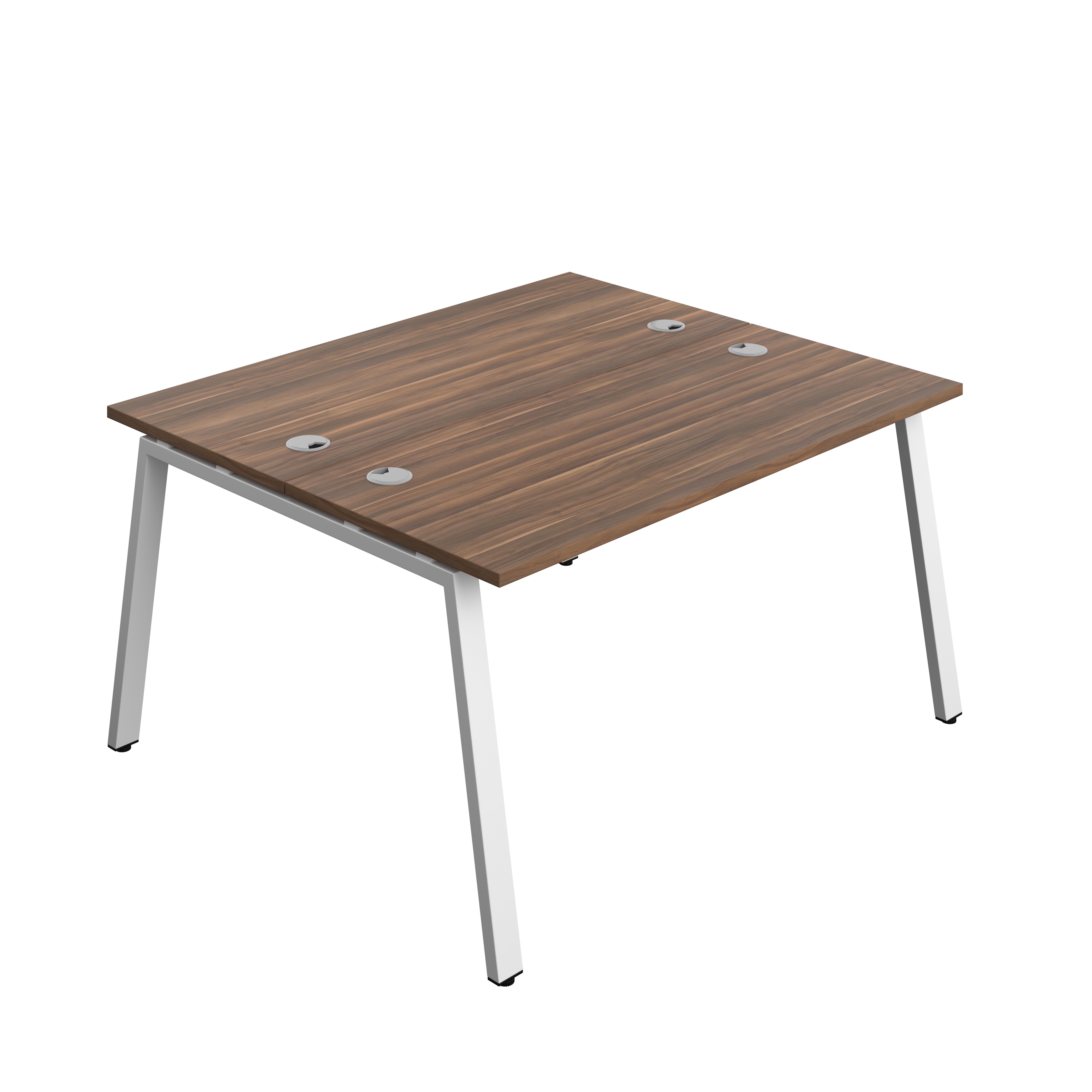 Synergy Bench with Cable Ports: 2 Person (FSC) : A-Frame Leg : 1400 | 600 | Dark Walnut/White
