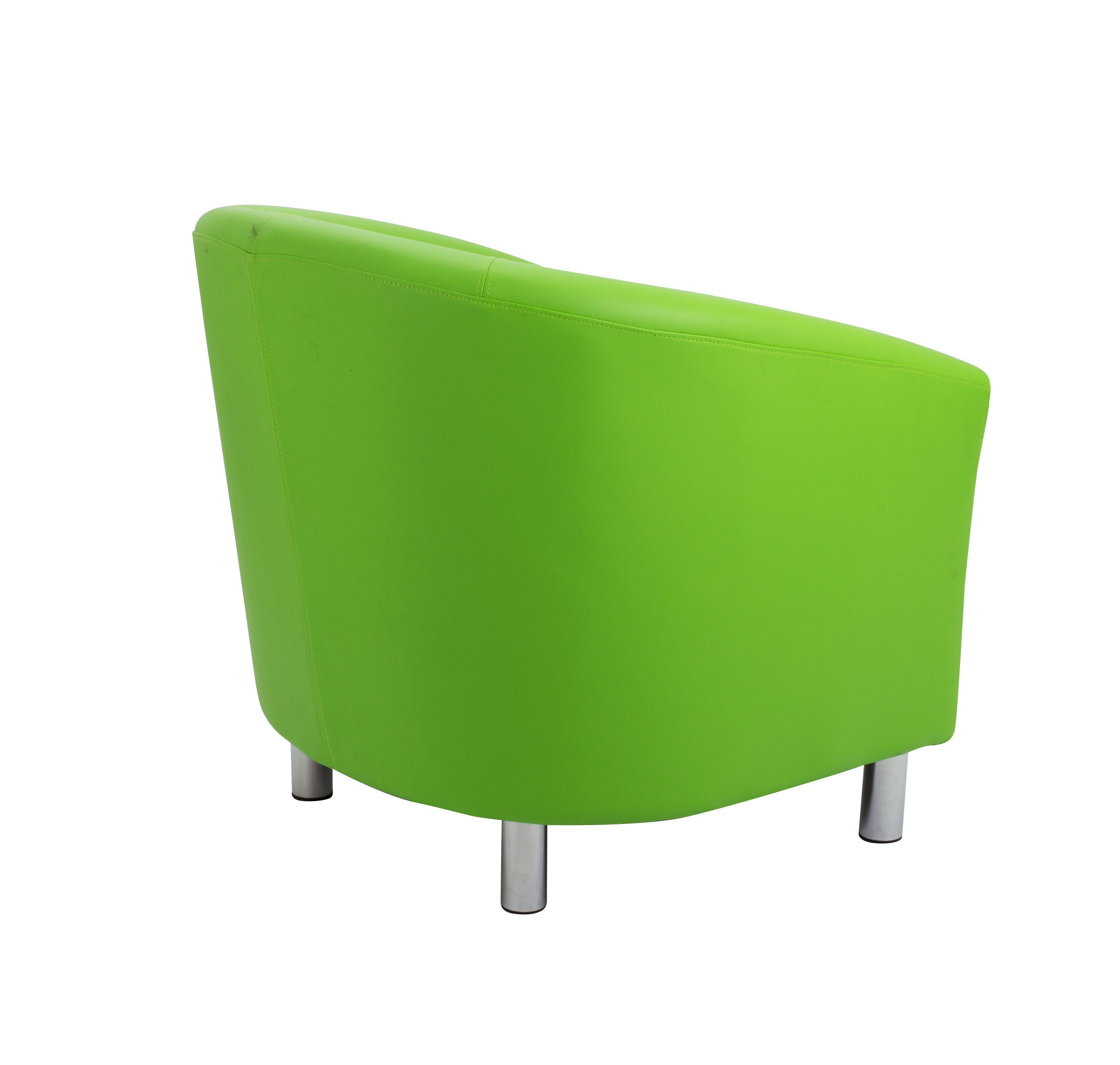 Tub Armchair with Metal Feet | Lime PU thumbnail 4