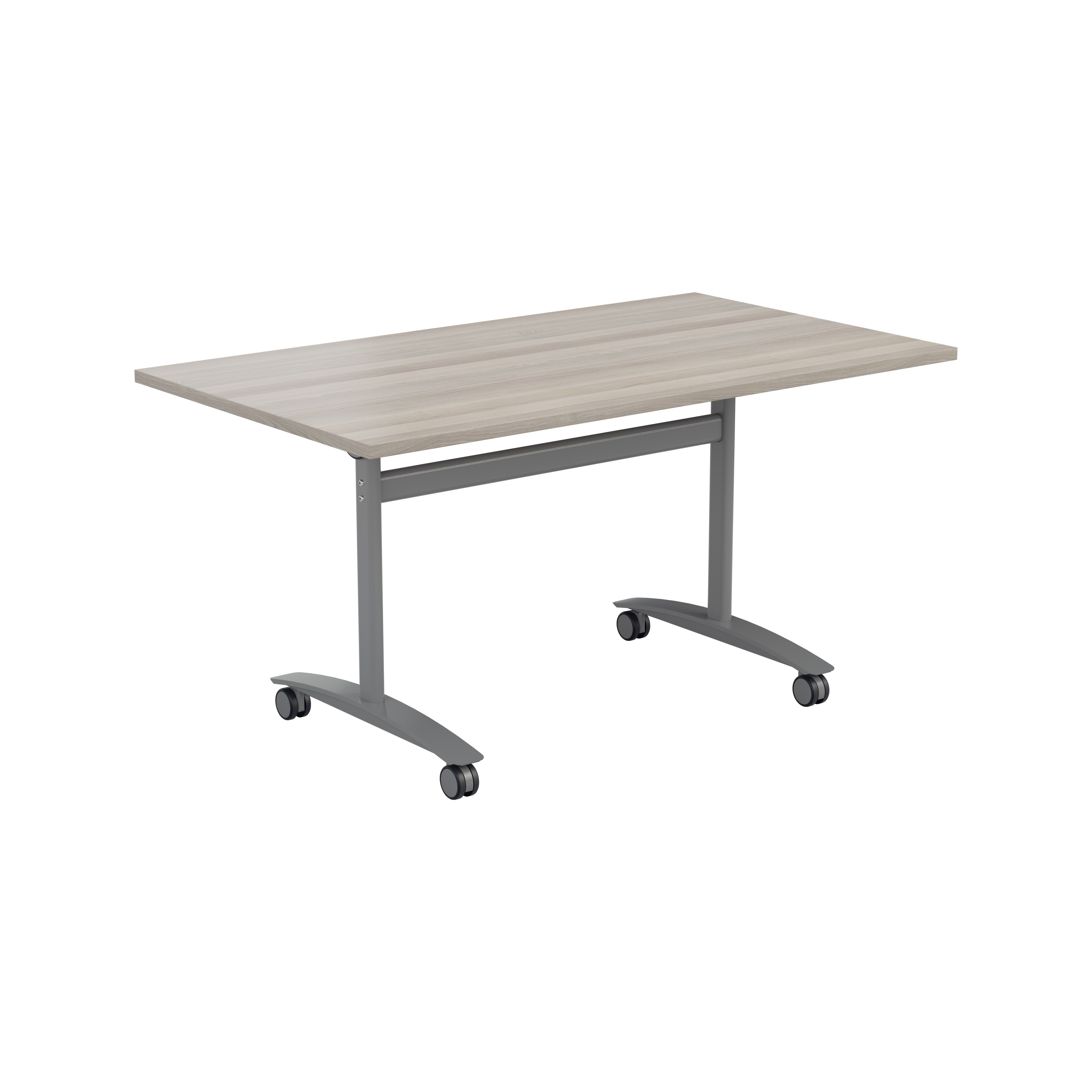 One Rectangular Tilting Table (FSC) | 1400 X 700 | Grey Oak/Silver thumbnail 4