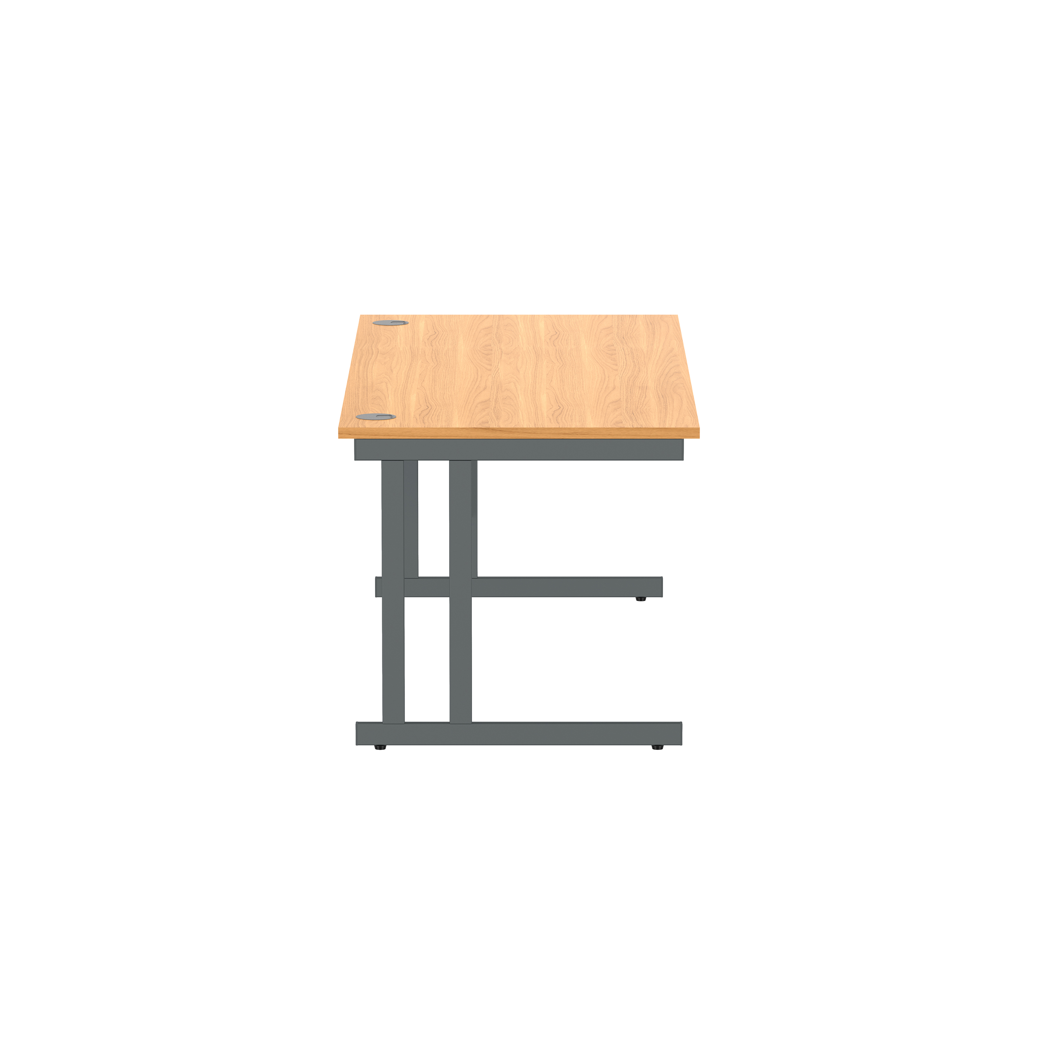 Office Rectangular Desk with Steel Double Upright Cantilever Frame (FSC) | 1800X800 | Norwegian Beech/Graphite thumbnail 3