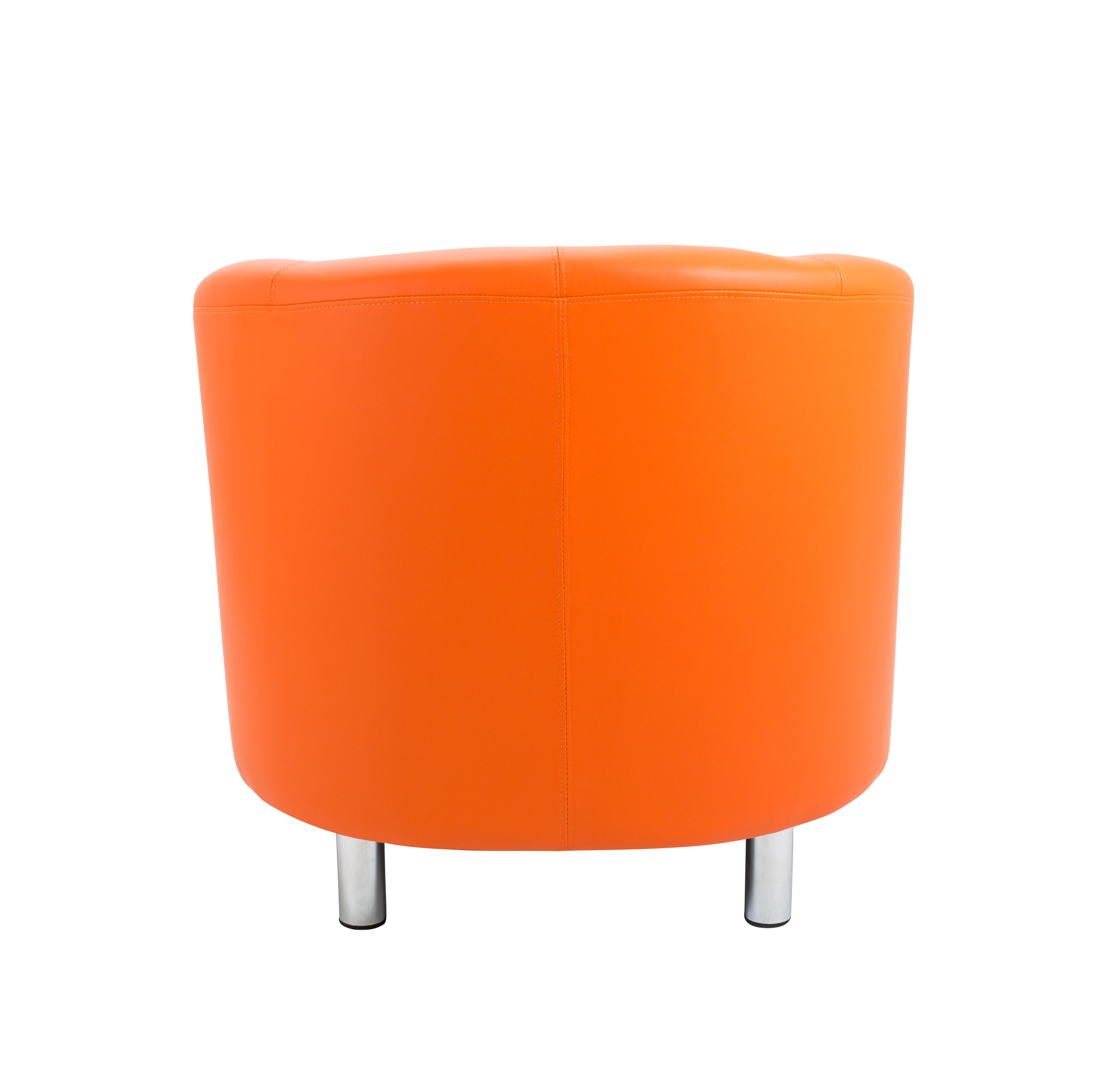 Tub Armchair with Metal Feet | Orange PU thumbnail 5