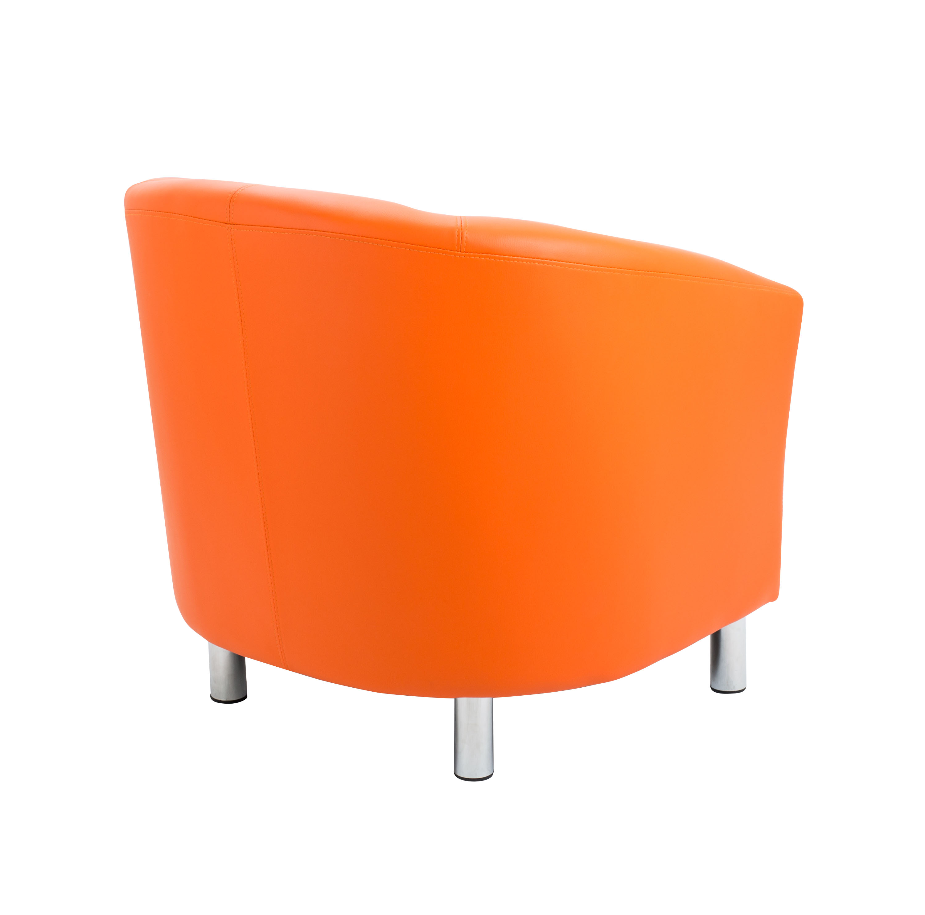 Tub Armchair with Metal Feet | Orange PU thumbnail 4