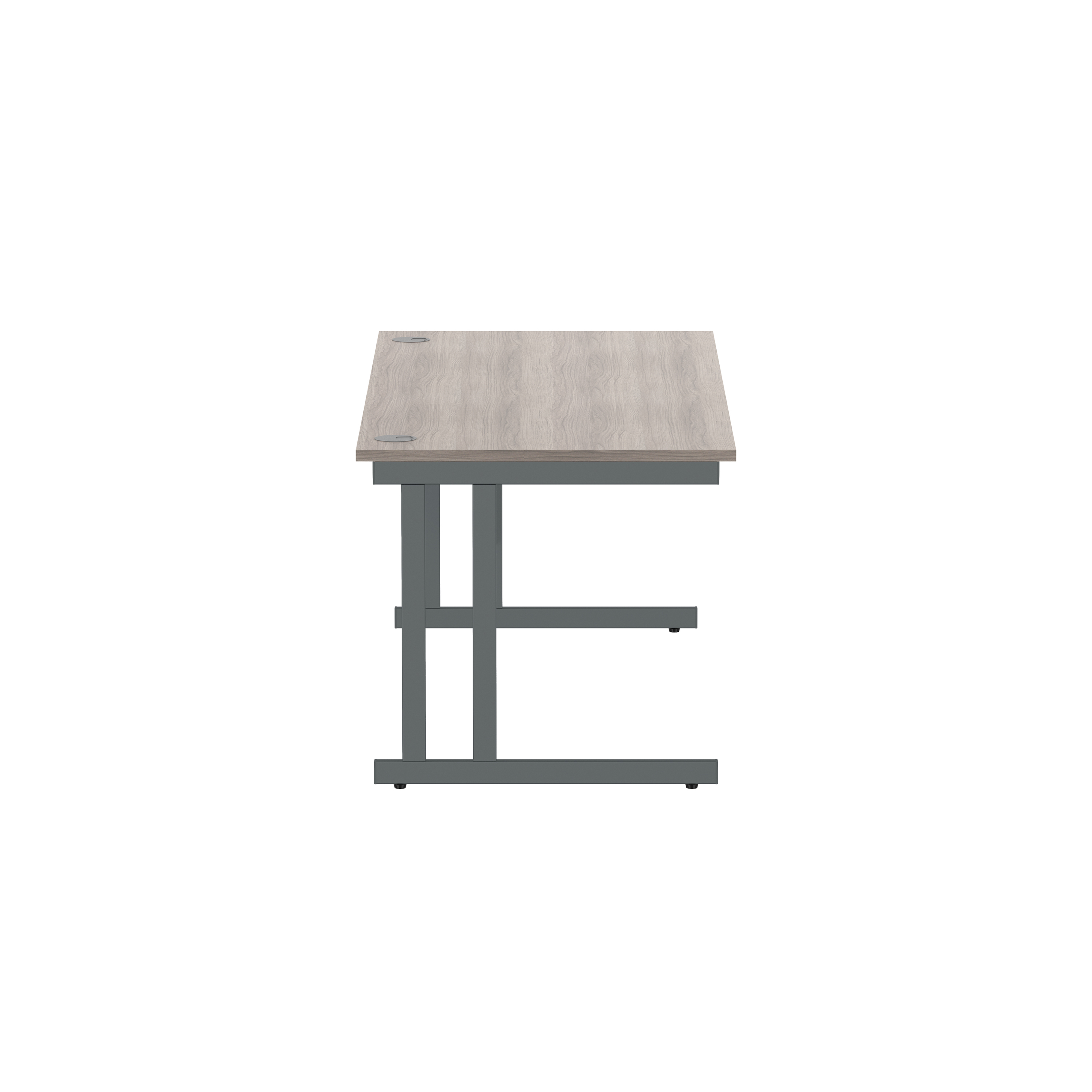 Office Rectangular Desk with Steel Double Upright Cantilever Frame (FSC) | 1800X800 | Alaskan Grey Oak/Graphite thumbnail 3